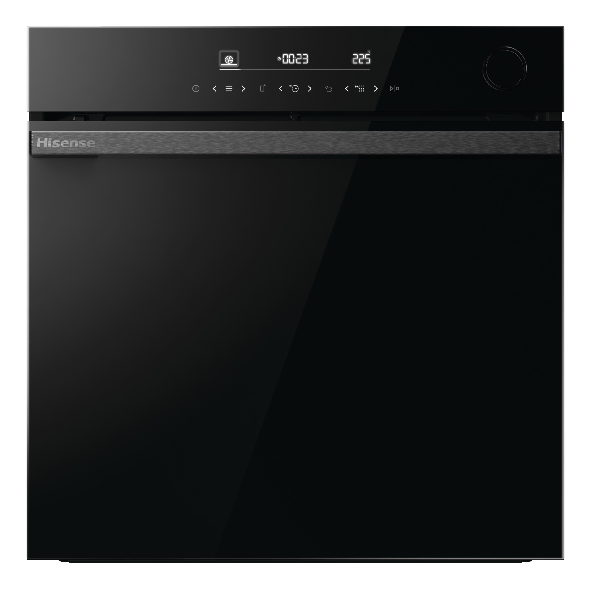 Hisense - BSA66346PBGWIFI – Horno Pirolitico , Cocción Vapor Con Depósito, Clase A+ , 77L, Cristal Negro