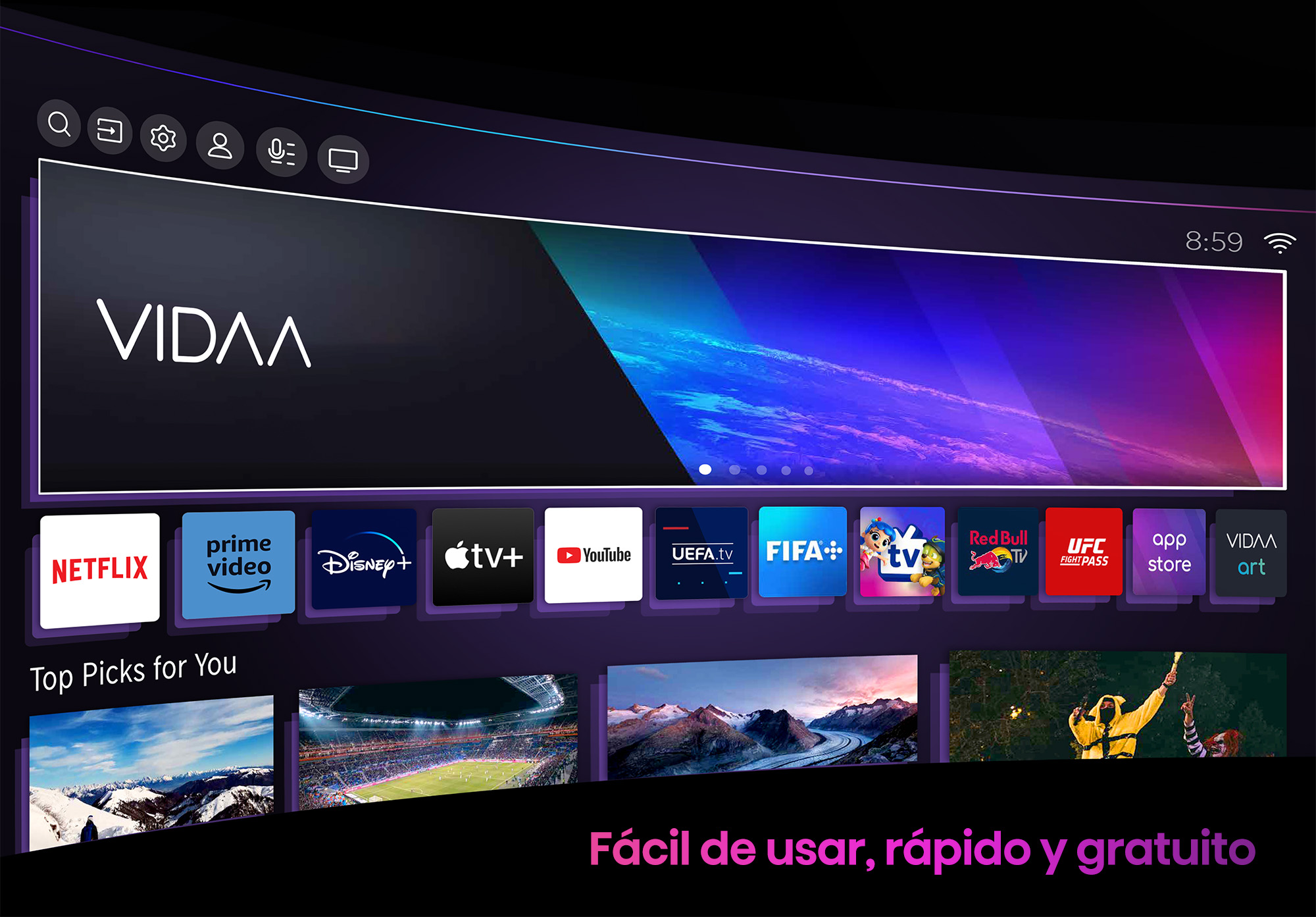 Hisense UHD 4K Smart TV 43 A6K, Dolby Vision, Modo Juego, Direct Led,  DVB-T2 (H.265)