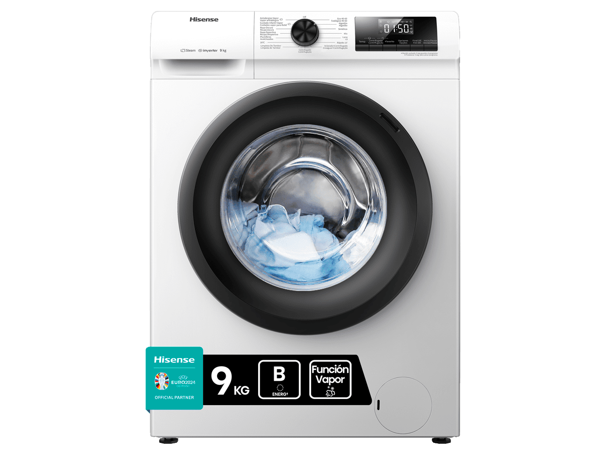 Hisense WFQP901418VM - Lavadora, Clase B, 9 Kg, 1400 rpm, Blanco