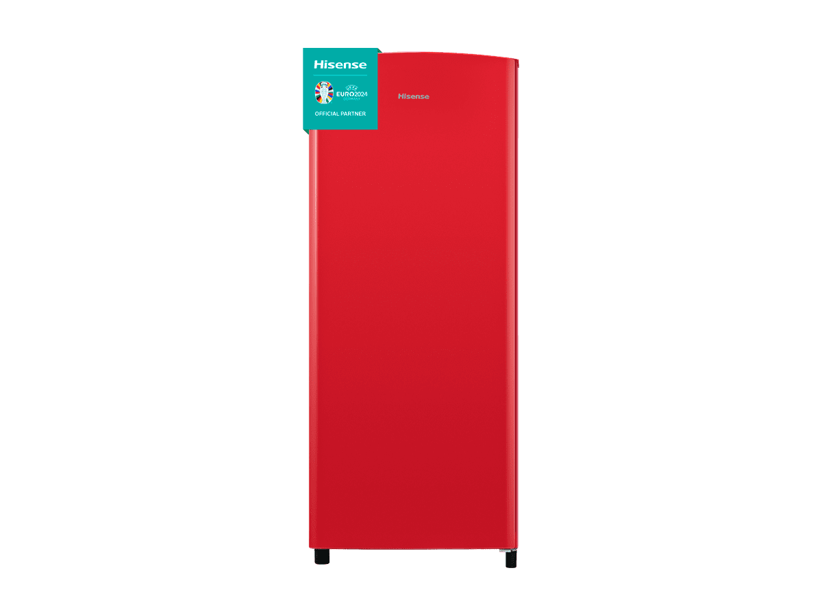 Hisense - RR220D4ARF – Frigorífico 1 Puerta, Clase F , 165L, Rojo, , 