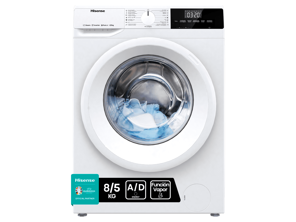 Hisense WF5S1045BW - Lavadora, Clase A, 10,5 Kg, 1400 rpm, Blanco