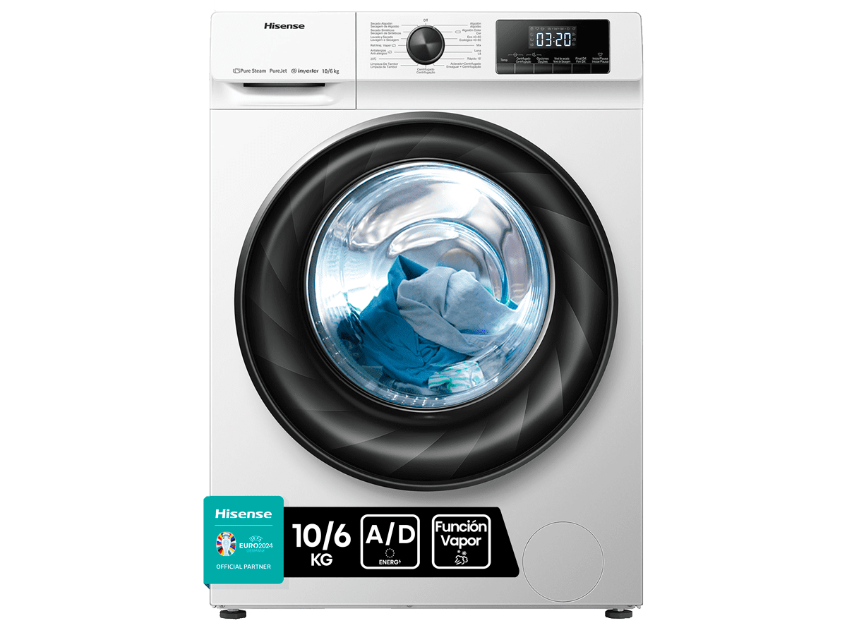 Hisense - Lavadora-Secadora WDQY1014EVJM, 10/6kg  1400rpm  Clase: B/E , 