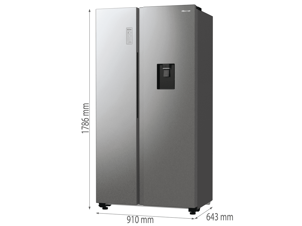 Hisense - RS711N4WCE – Frigorífico Americano Side By Side, Clase E , 547L, Inox