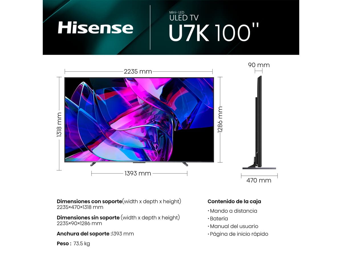 Hisense - TV Mini-LED 100U7KQ