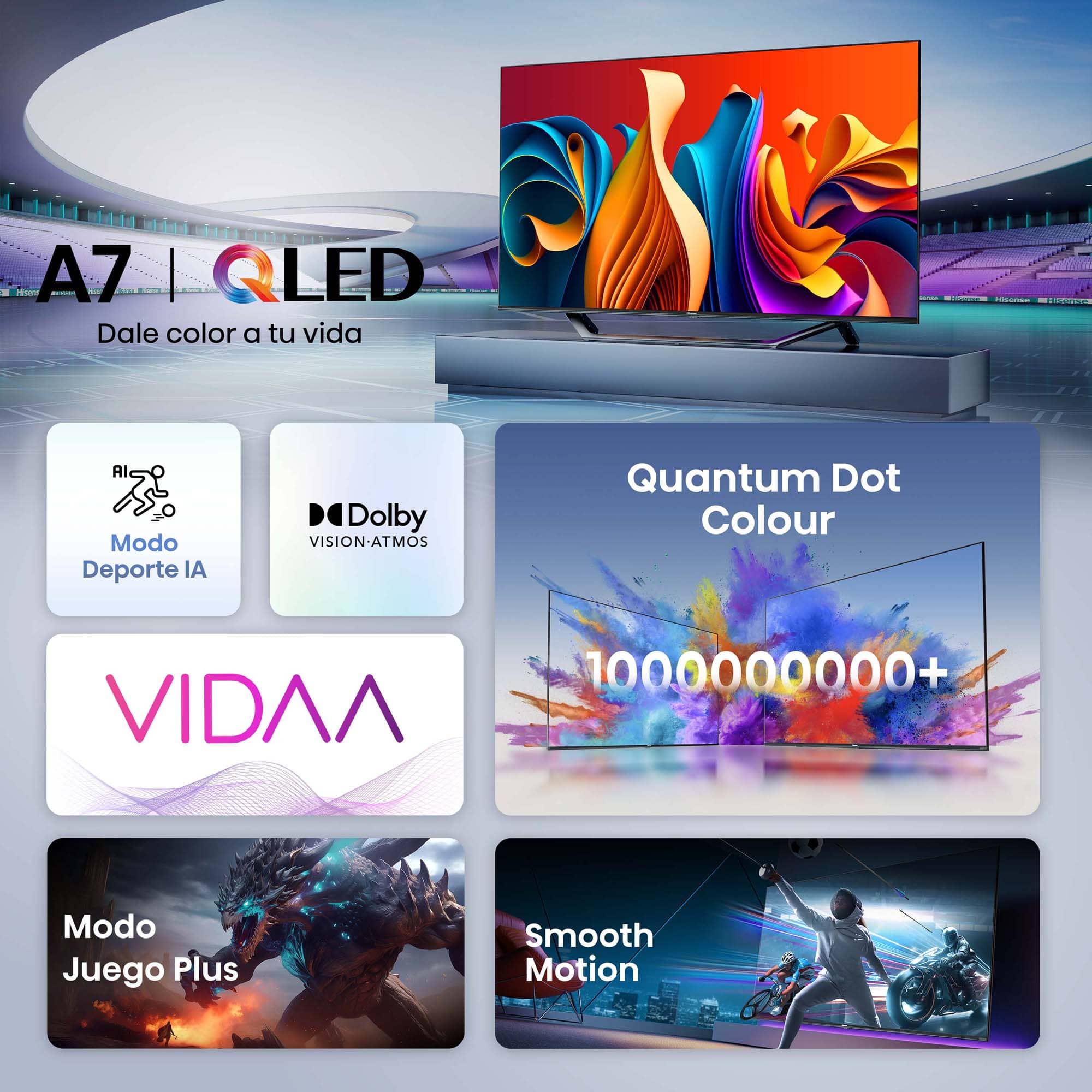Hisense - Serie A7NQ QLED TV 50A7NQ Smart TV, 50 Pulgadas