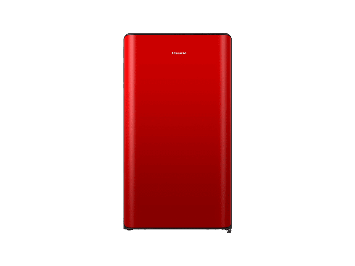 Hisense - RR106D4CRE – Frigorífico 1 Puerta, Clase E, 82L, Rojo, , 