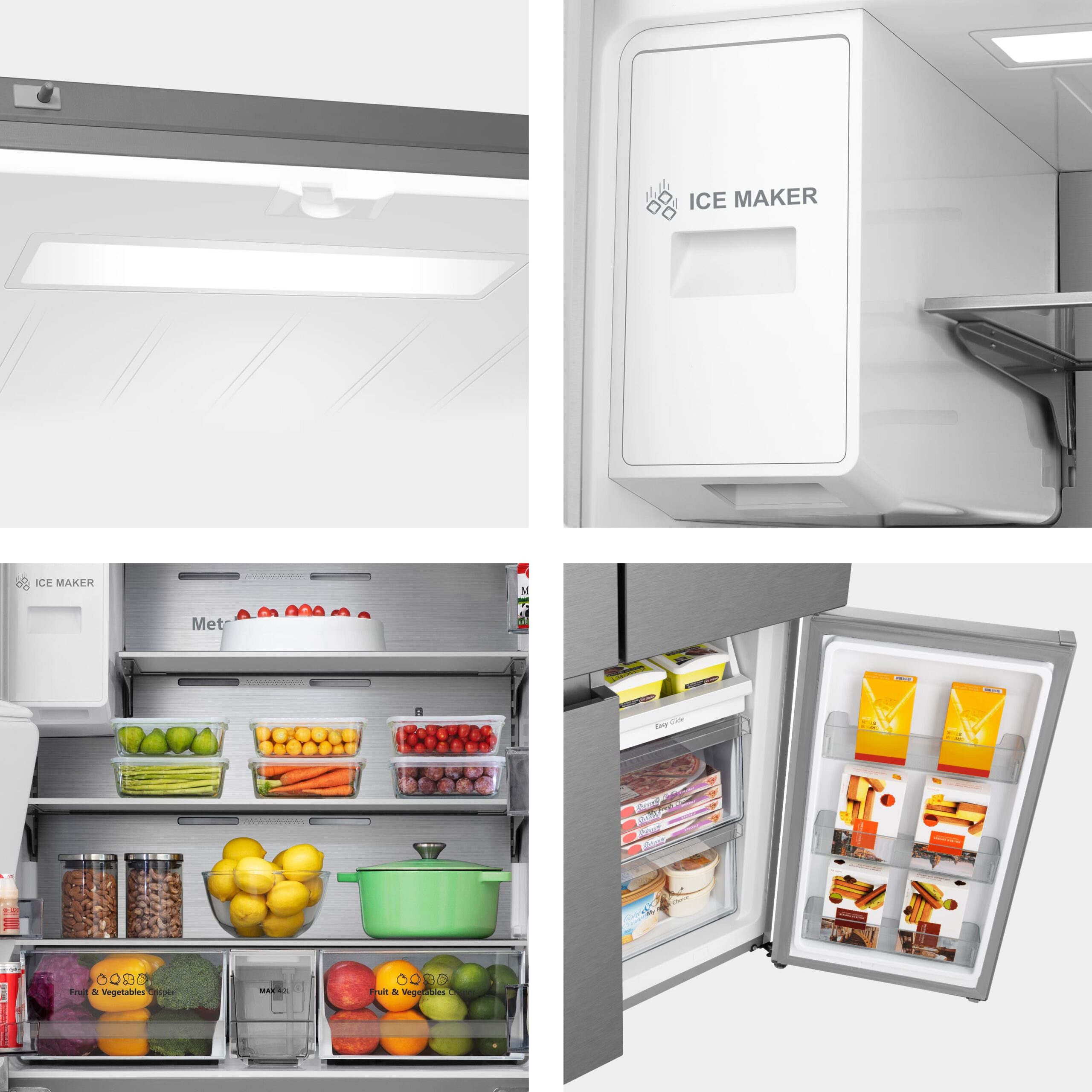 Hisense - RQ760N4SASE – Frigorífico Americano 4 Puertas De Libre Instalación, Clase E, Capacidad 584L, Color Inox
