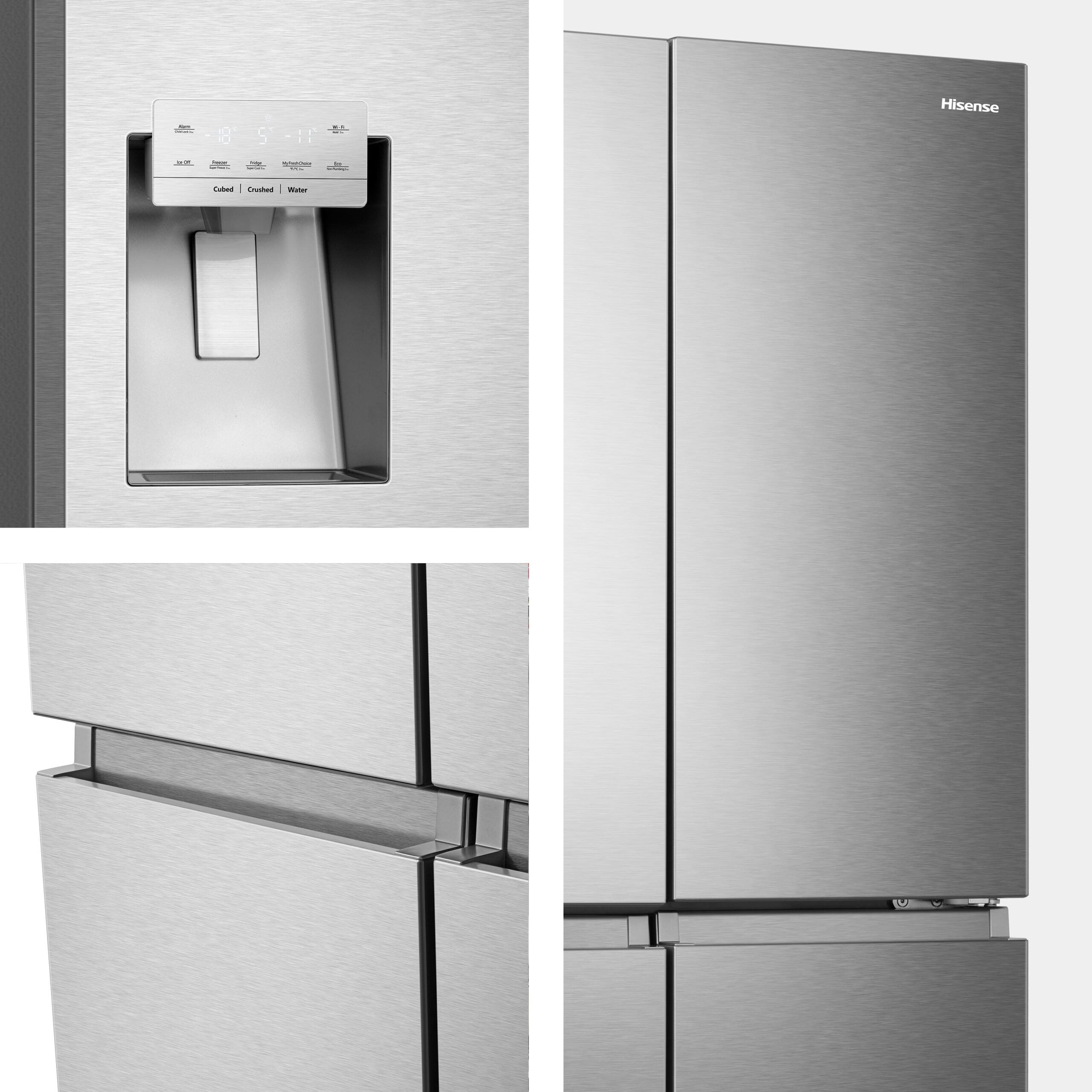 Hisense - RQ760N4SASE – Frigorífico Americano 4 Puertas De Libre Instalación, Clase E, Capacidad 584L, Color Inox