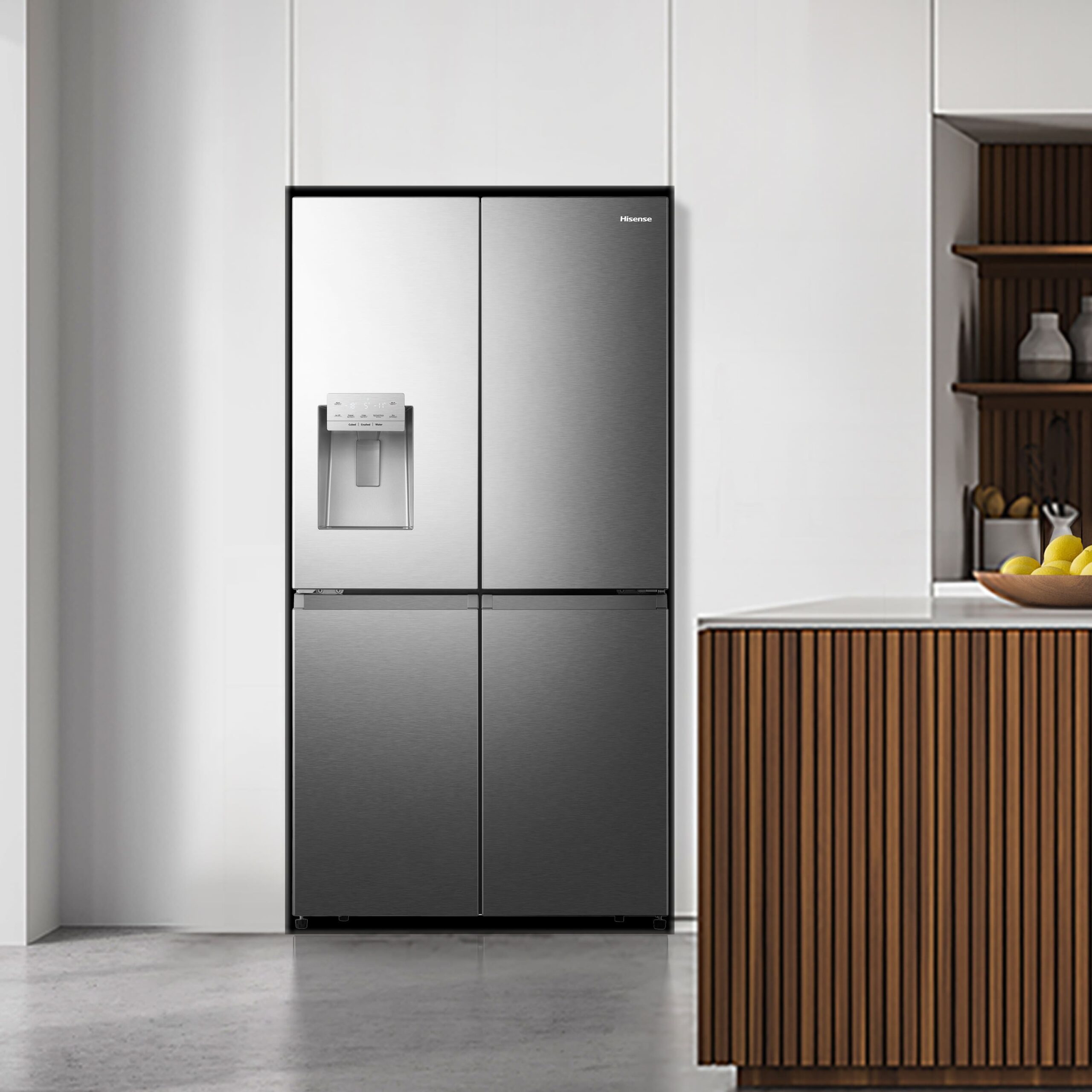 Hisense - RQ760N4SASE – Frigorífico Americano 4 Puertas De Libre Instalación, Clase E, Capacidad 584L, Color Inox