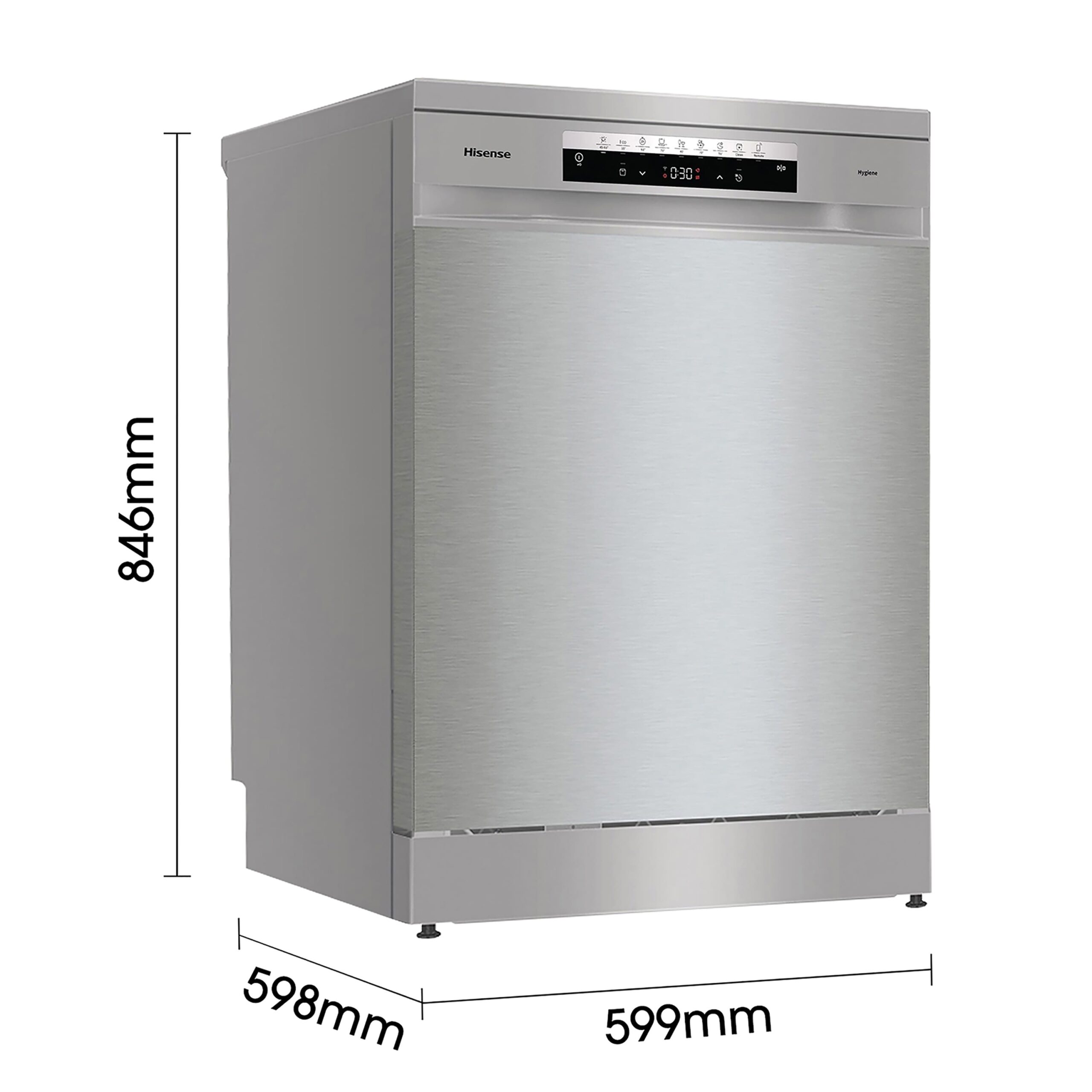 Hisense - HS693C60XAD – Lavavajillas 60cm, Libre Instalación, Clase C, 16, Inox