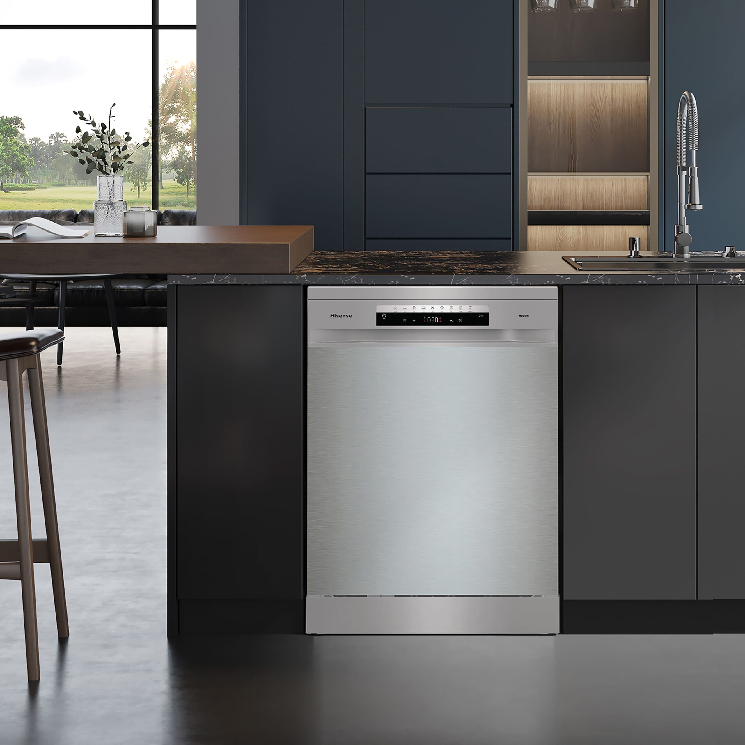 Hisense - HS693C60XAD – Lavavajillas 60cm, Libre Instalación, Clase C, 16, Inox