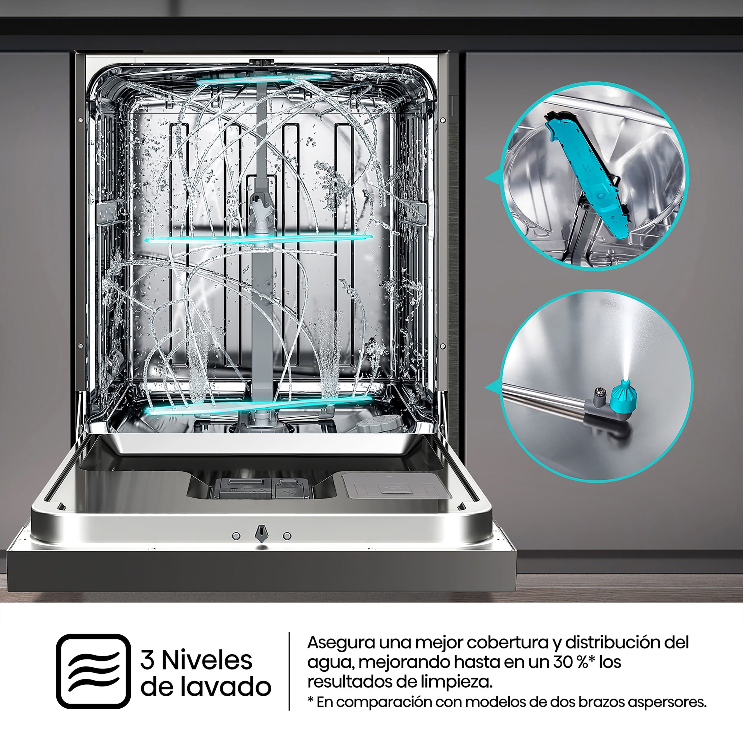Hisense - HS693C60XAD – Lavavajillas 60cm, Libre Instalación, Clase C, 16, Inox