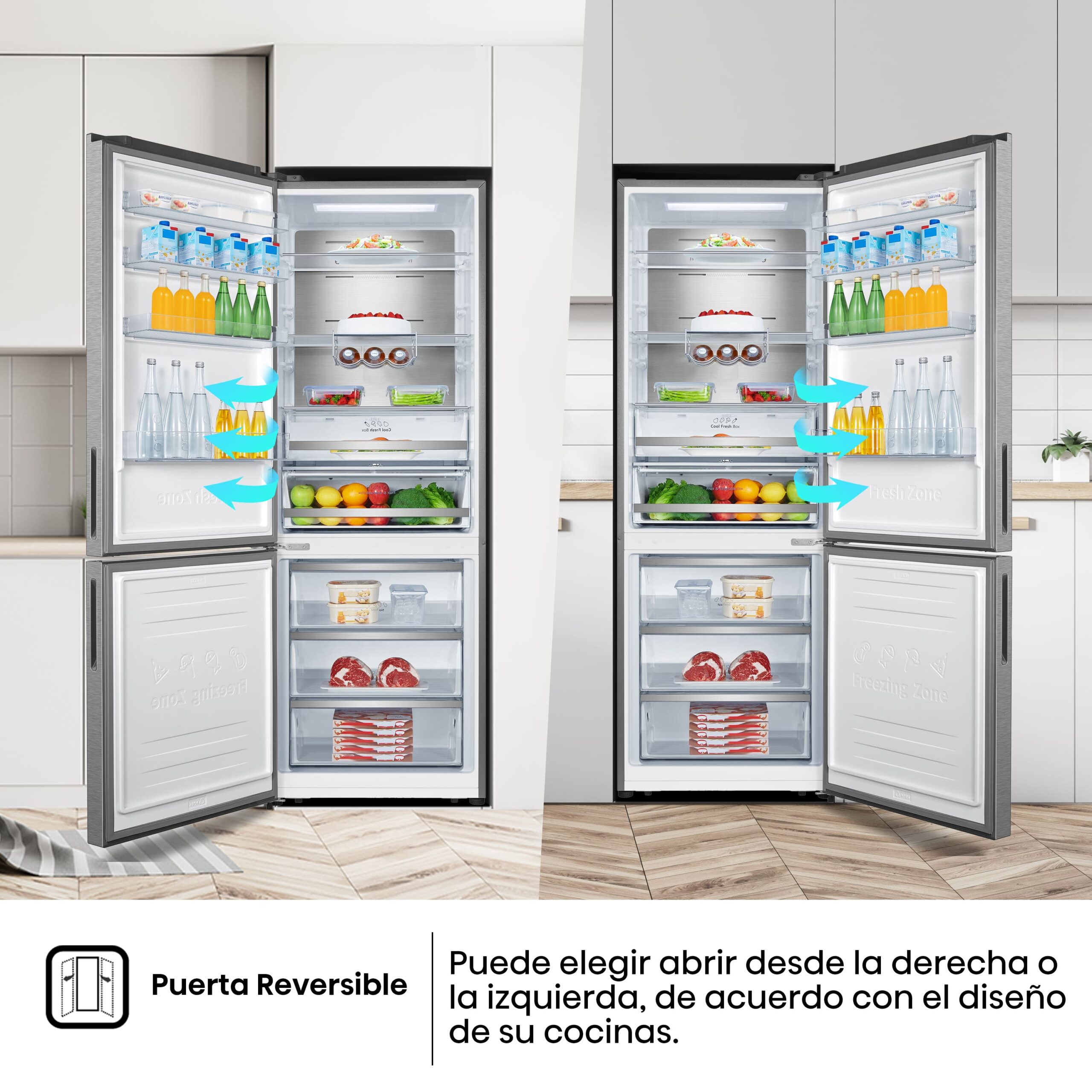 Hisense - RB645N4BID – Frigorífico Combi 2 Puertas, Clase D , 495L, Inox