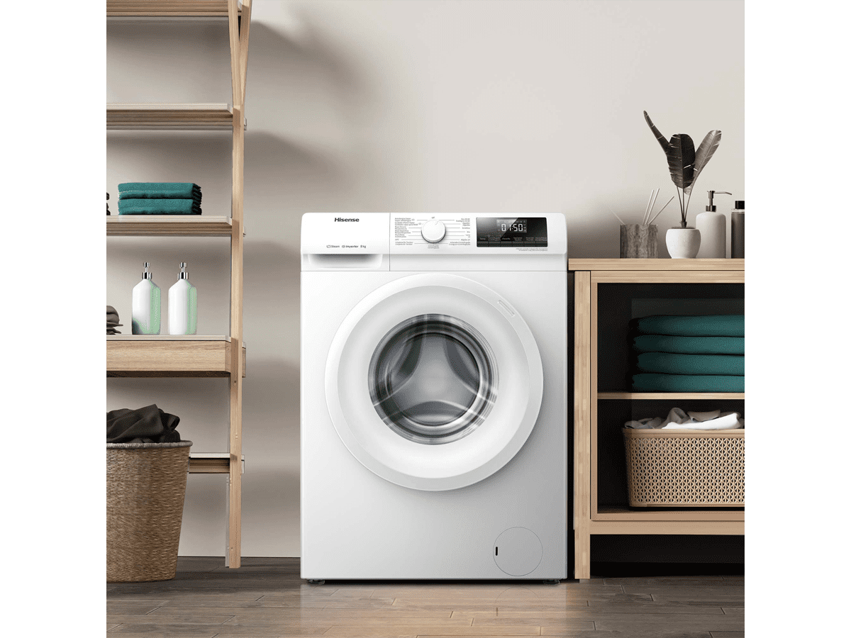 Hisense - WFQP801419VM – Lavadora, Clase A, 8 Kg , 1400 rpm, Blanco