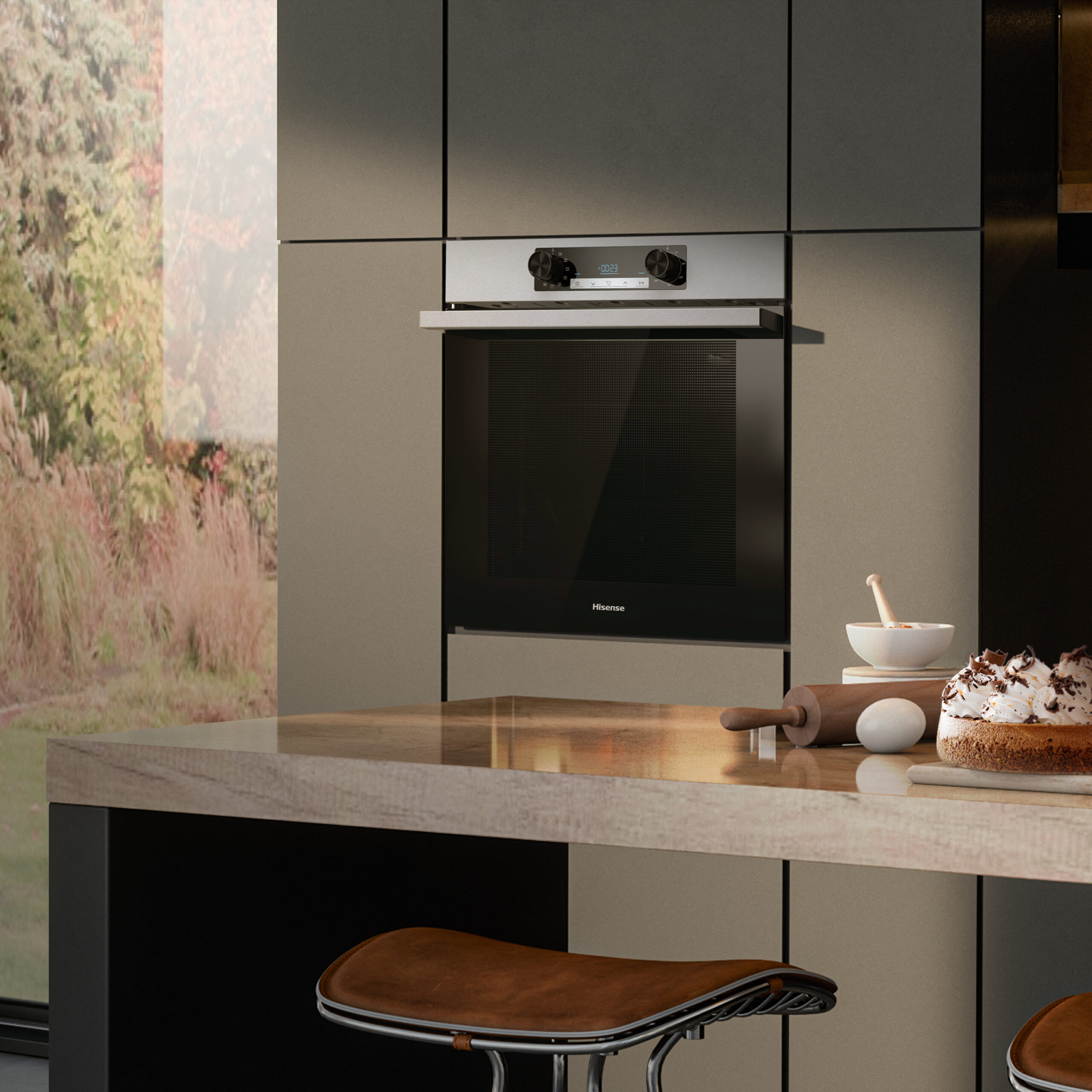 Hisense - BSA65226PX – Horno Pirolítico, Cocción Vapor Añadido, Clase A+, 77L, Inox