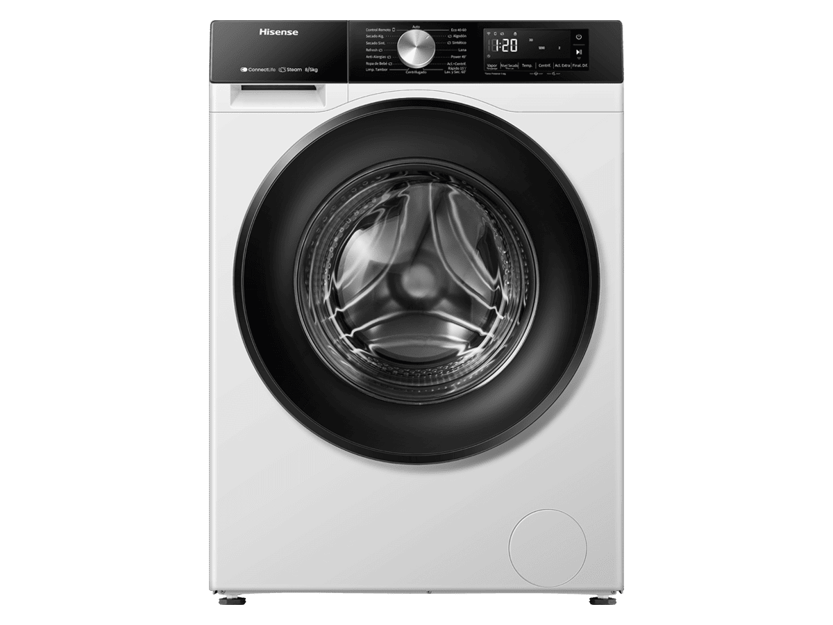 Hisense - WD3S8043BW3 – Lavasecadora, Clase A, 8 kg/5 kg, 1400 rpm, Blanco, , 