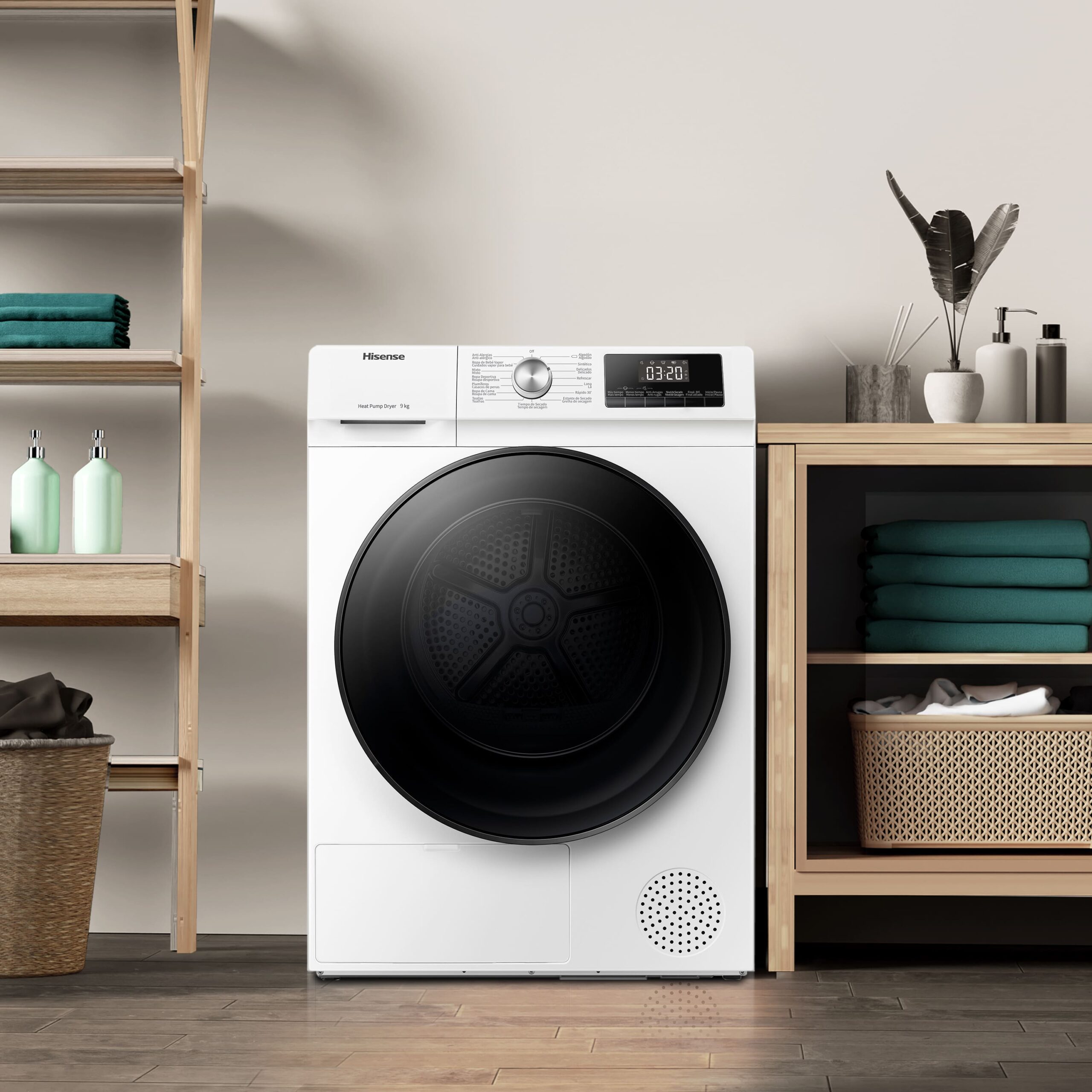 Hisense - DHQA902U – Secadora, Clase A++, 9 Kg, Blanco