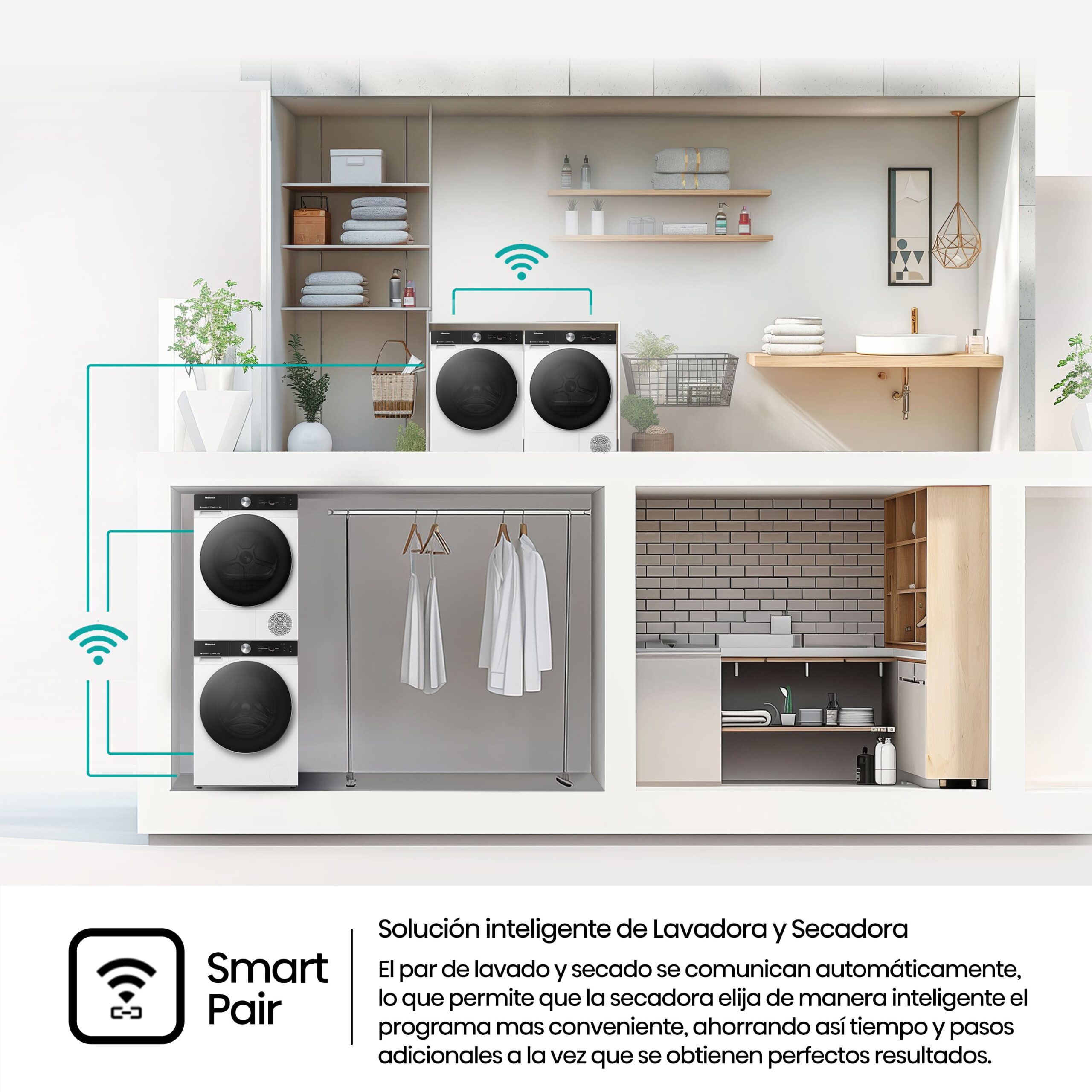 Hisense - DH7S107BW – Secadora inteligente, Clase A+++, 10 Kg, Blanco