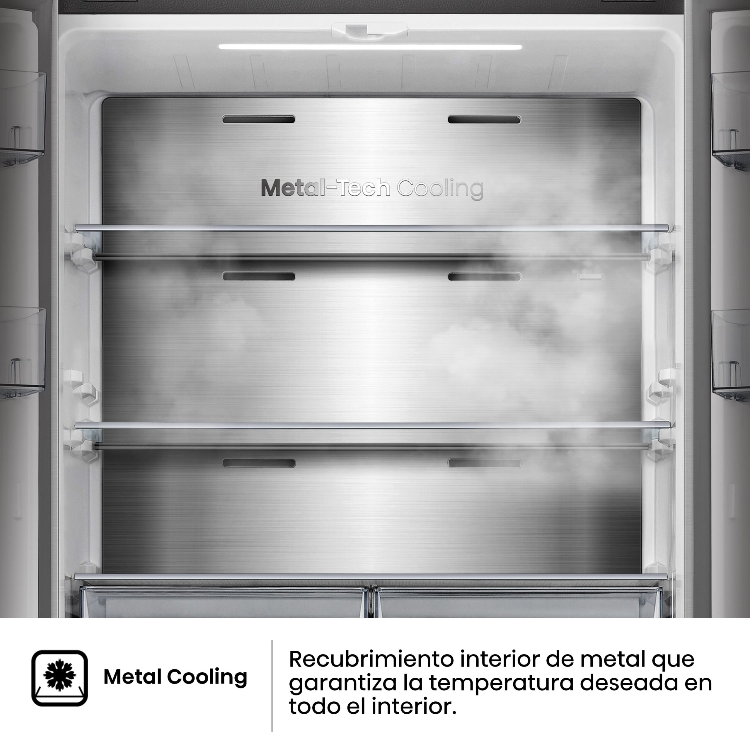 Hisense - RQ5P470SAID – Frigorífico Americano 4 Puertas, Clase D , 483L, Inox