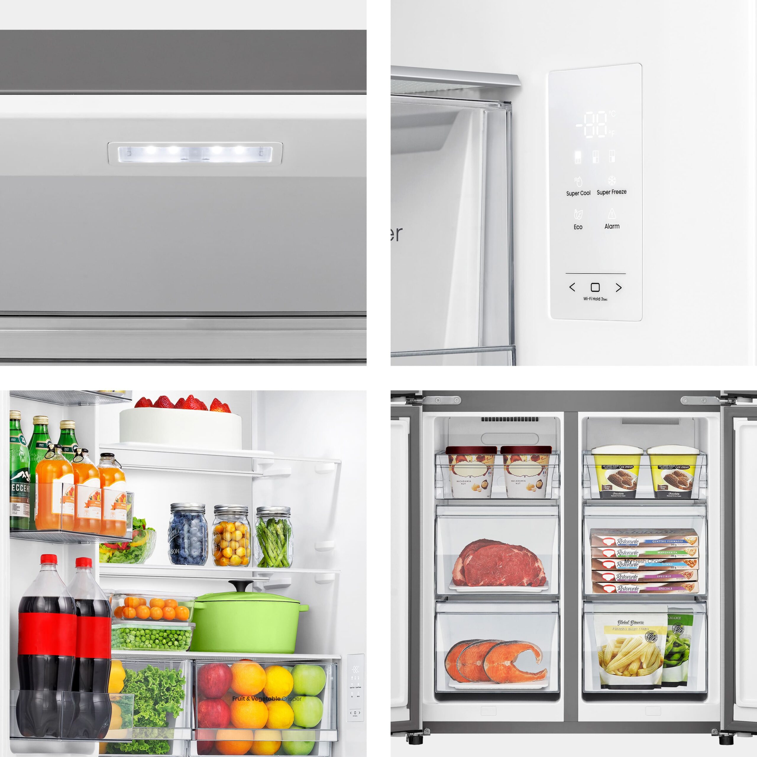 Hisense - RQ5P470SEIE – Frigorífico Americano 4 Puertas, Clase E , 483L, Inox
