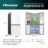 Americanos Cross Door RQ5P470SETE – Frigorífico Americano 4 Puertas, Clase E , 483L, Cristal Blanco