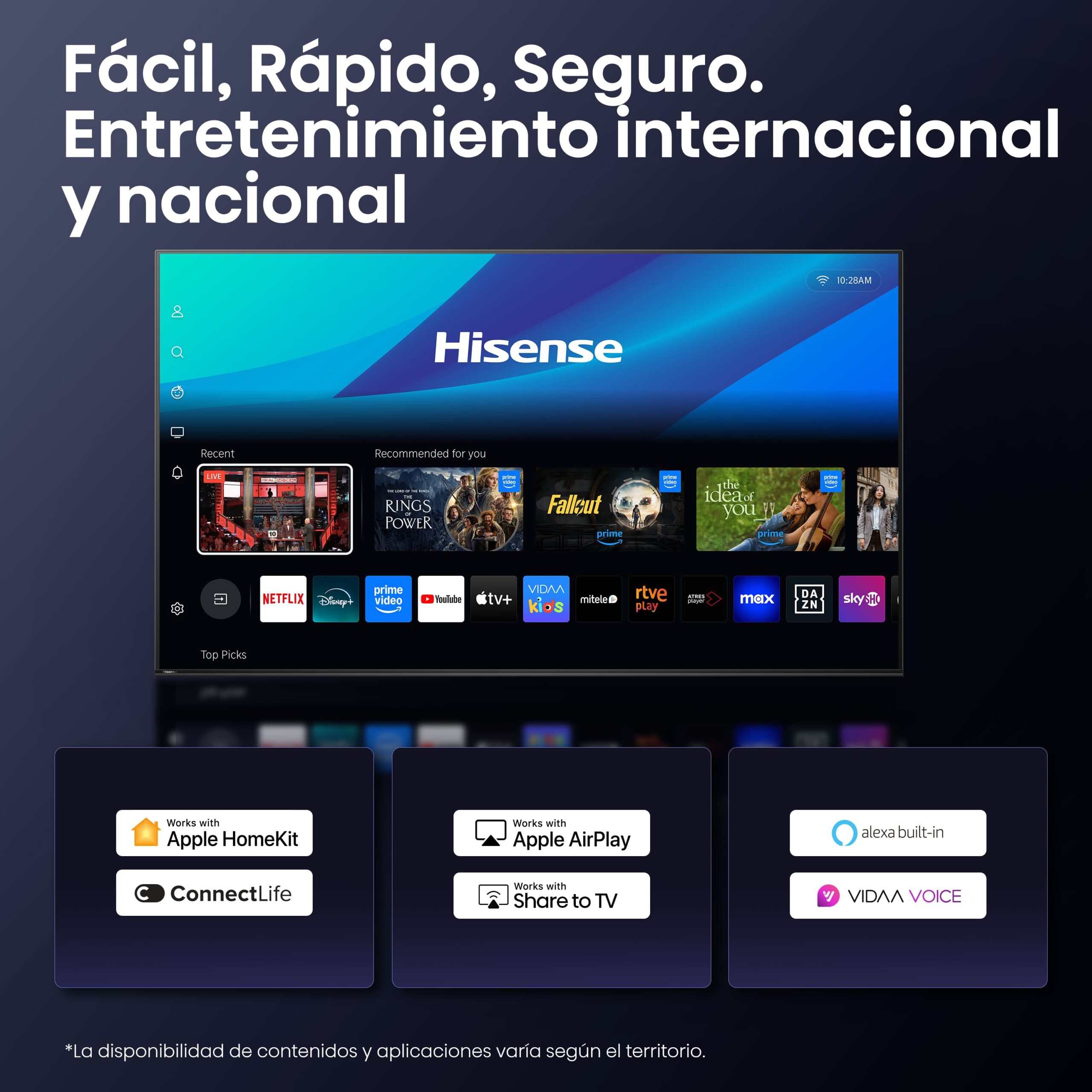Hisense - Serie U8Q Mini-LED TV 65U8Q, 65 pulgadas con Quantum Dot Colour