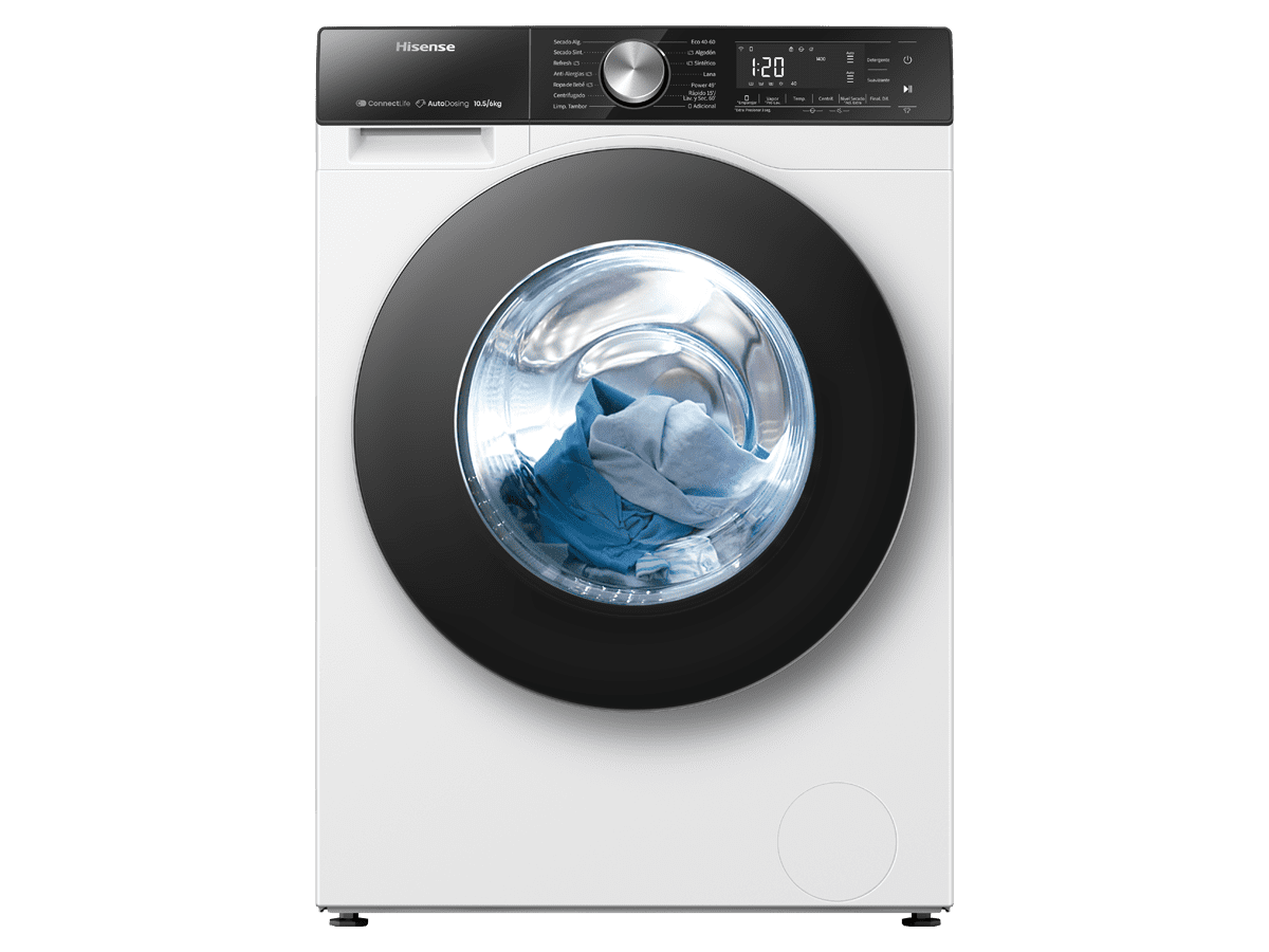 WD5S1045BW - Lavasecadora, Clase A, 10,5 kg/6 kg, 1400 rpm, Blanco