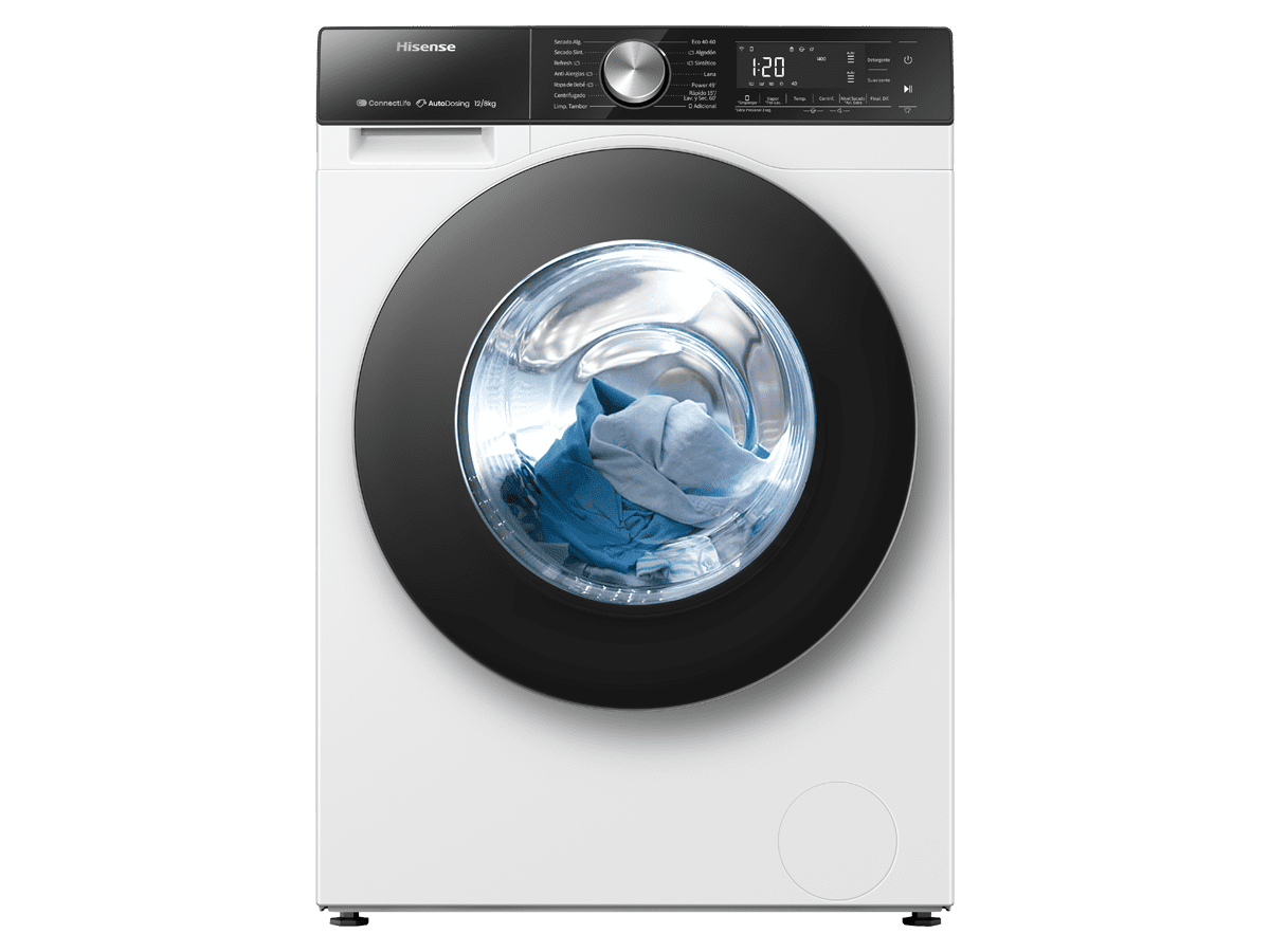 Hisense - WD5S1245BW – Lavasecadora, Clase A, 12 kg/8 kg, 1400 rpm, Blanco, , 