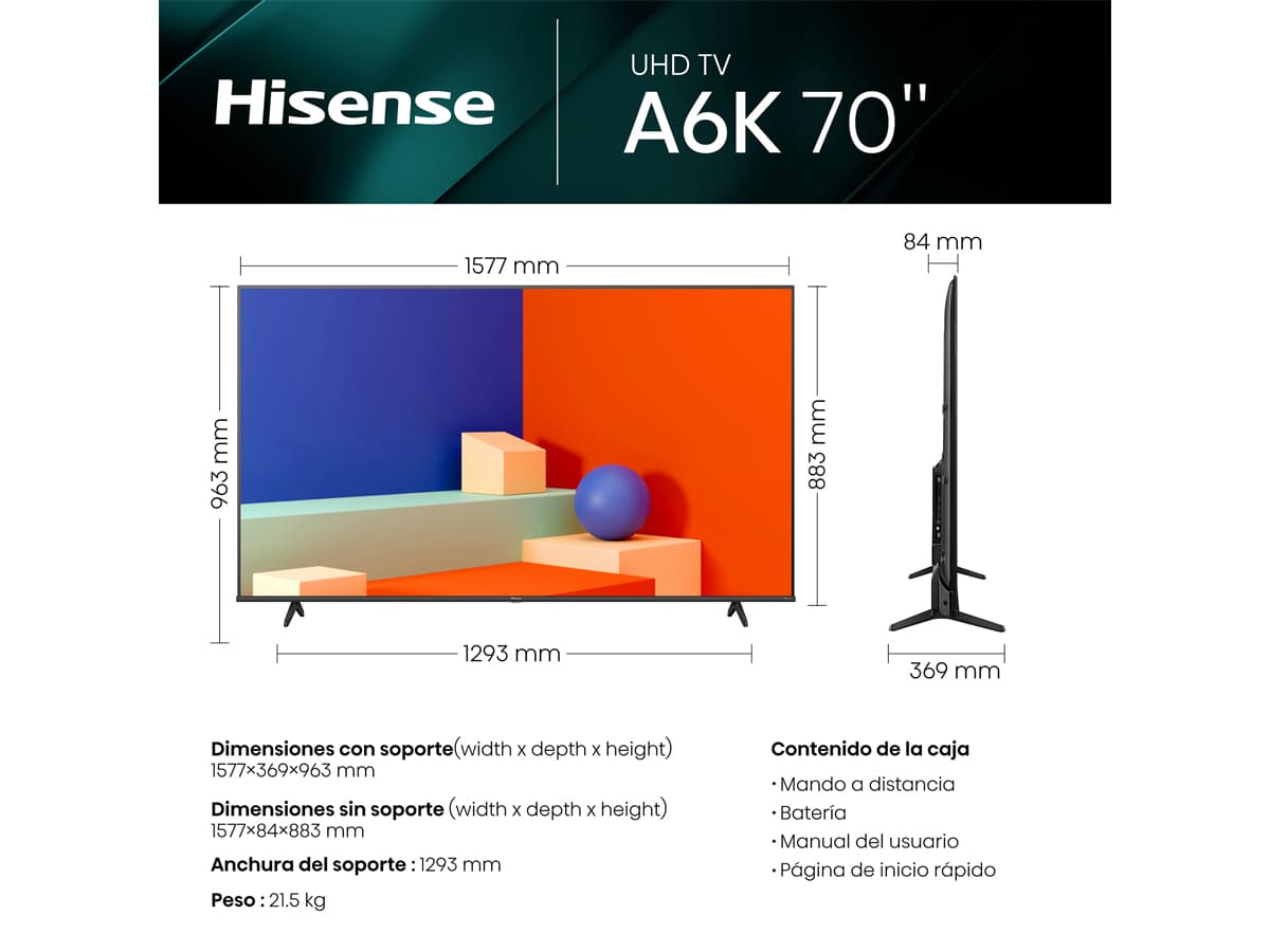 Hisense - TV 4K 70A6K
