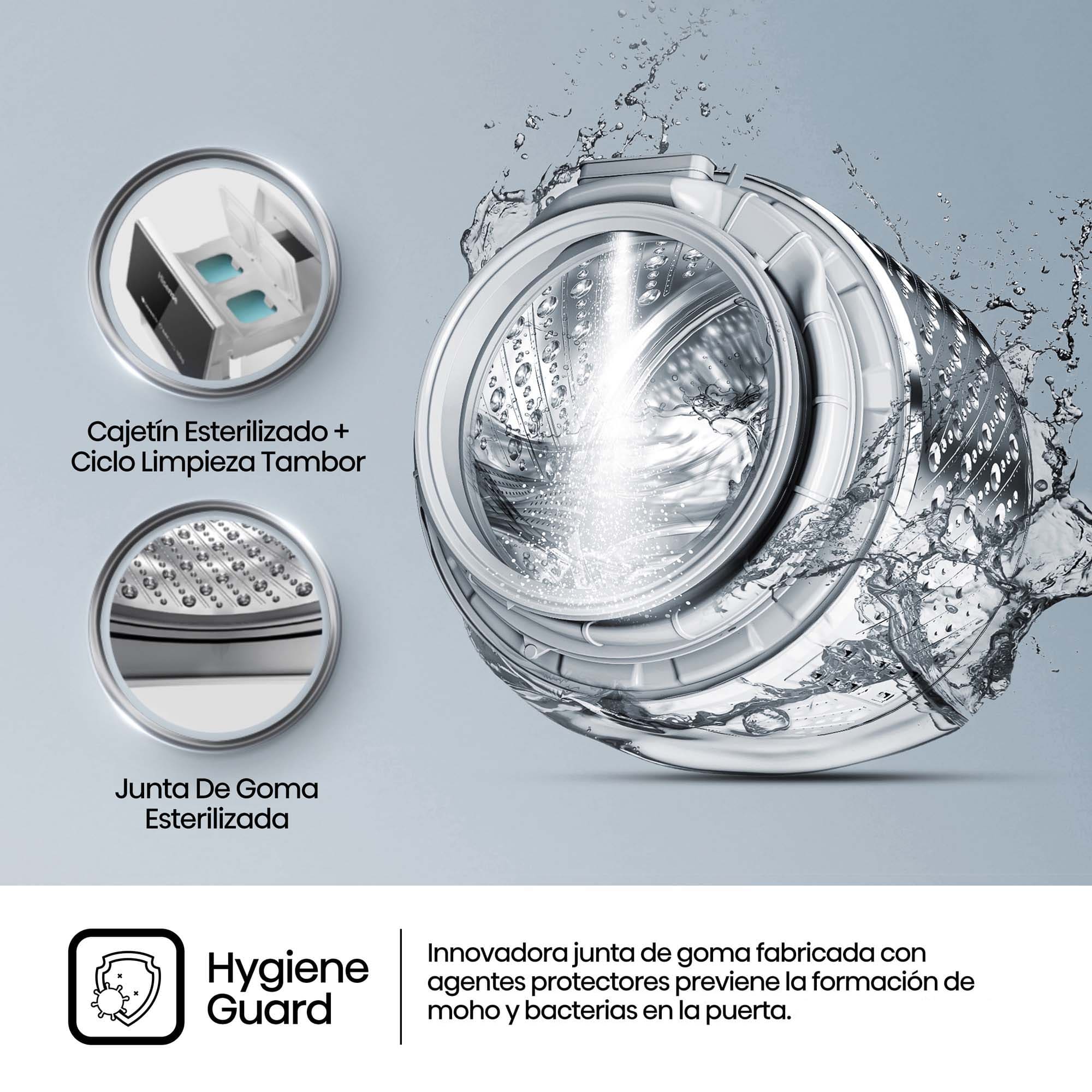 Hisense - WD3S8045BW3 – Lavasecadora, Clase A, 8 kg/5 kg, 1400 rpm, Blanco