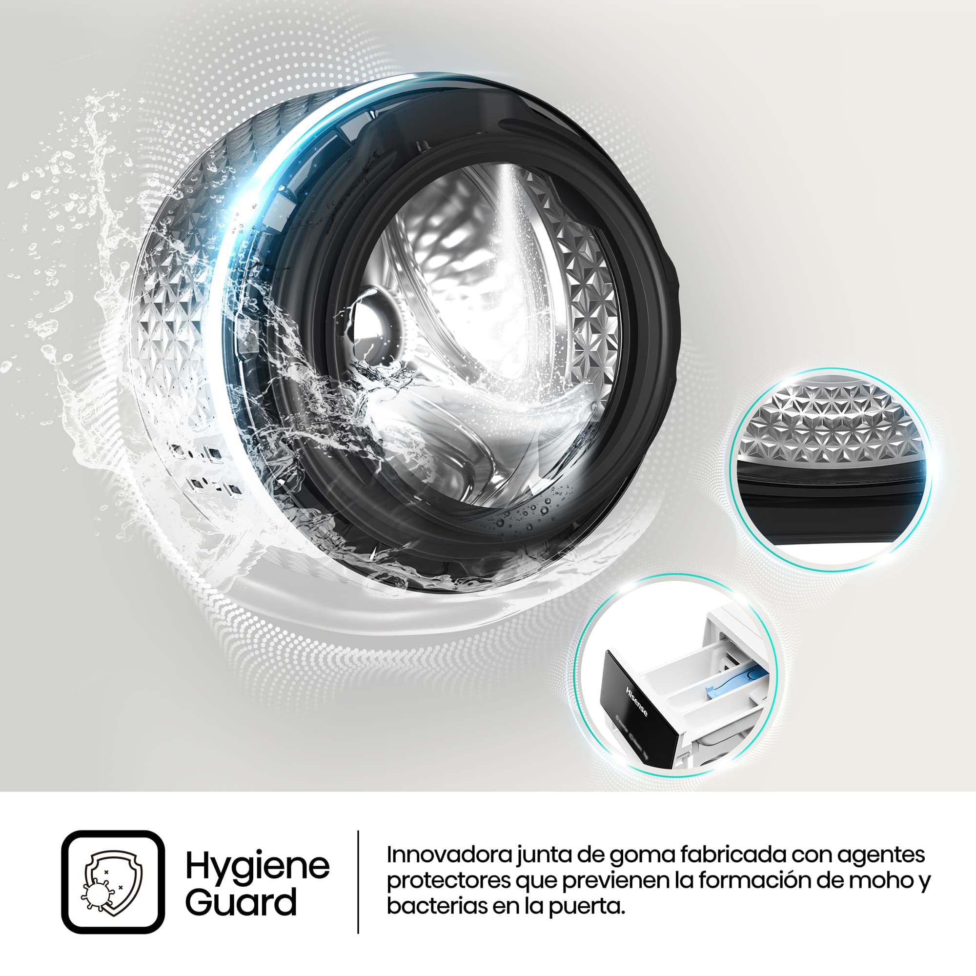 Hisense - WF3S9043BB3 – Lavadora, Clase A, 9 Kg, 1400 rpm, Negro