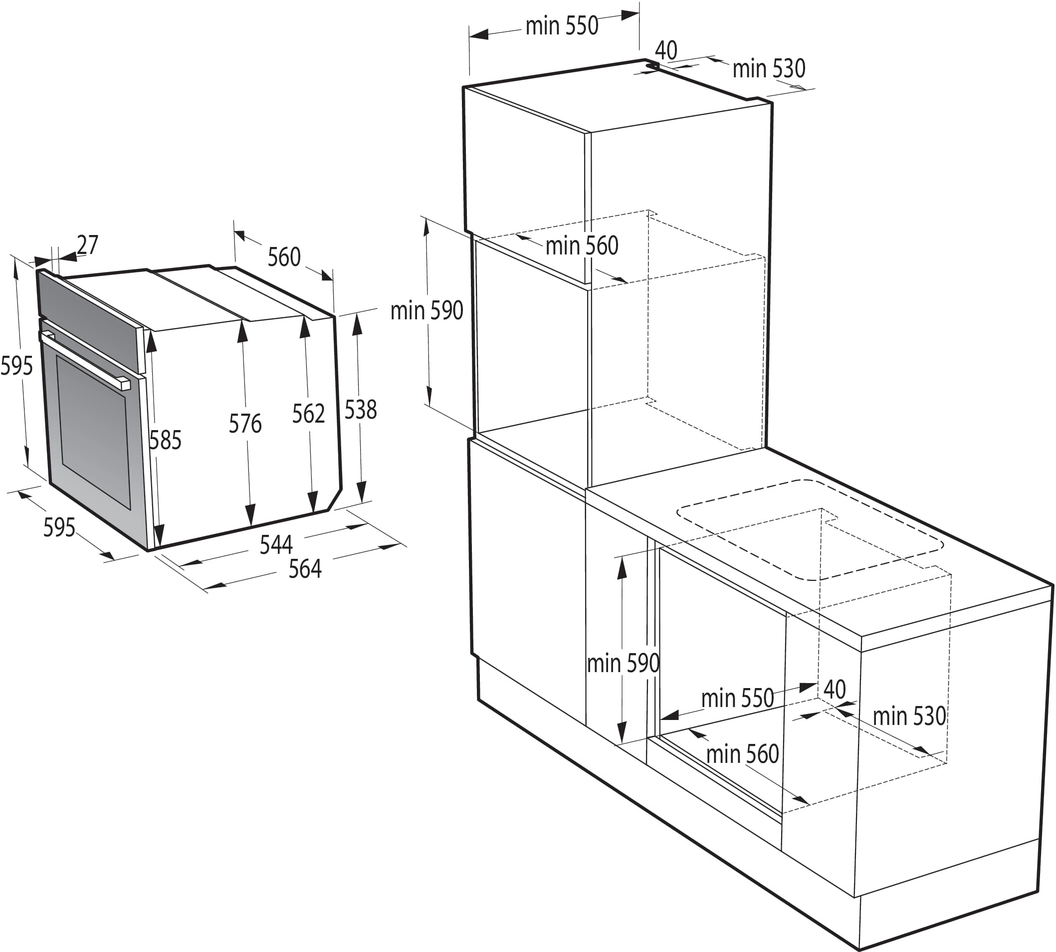 Hisense - BI64213E4PX – Horno Pirolítico, Clase A, 77L, Inox