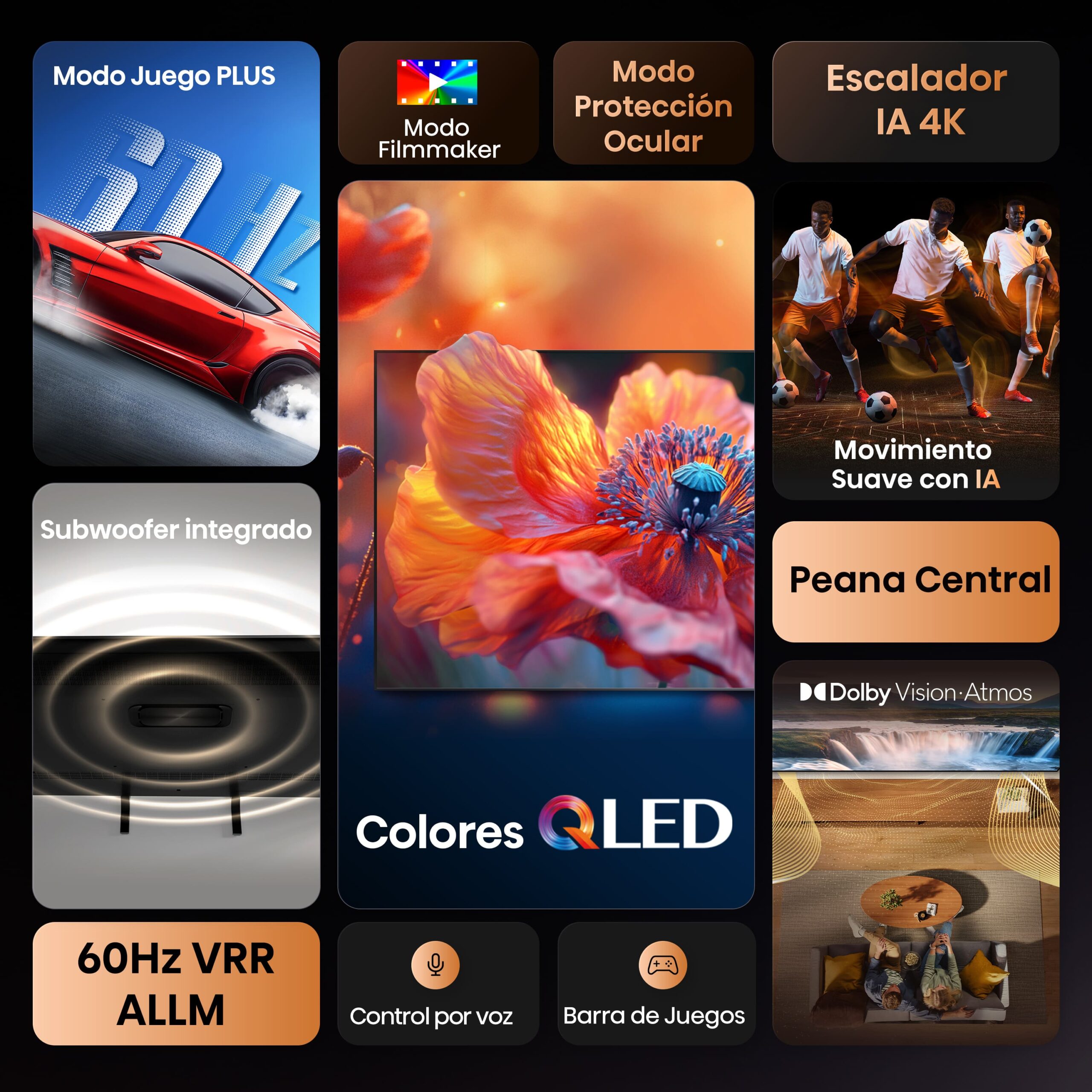 Hisense - Serie A7Q QLED TV 50A7Q Smart TV 50 pulgadas con Dolby Vision & Atmos