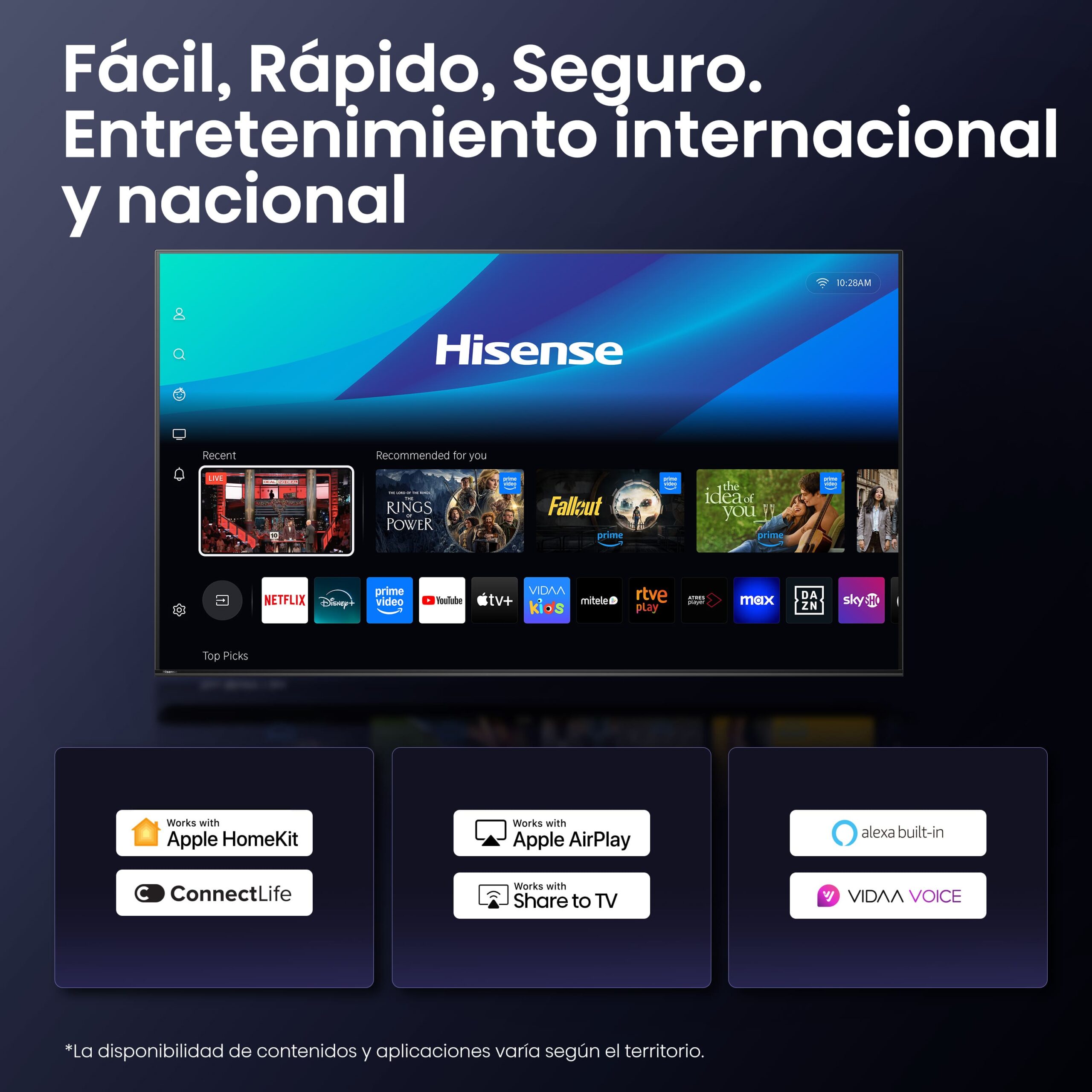 Hisense - Serie A7Q QLED TV 50A7Q Smart TV 50 pulgadas con Dolby Vision & Atmos