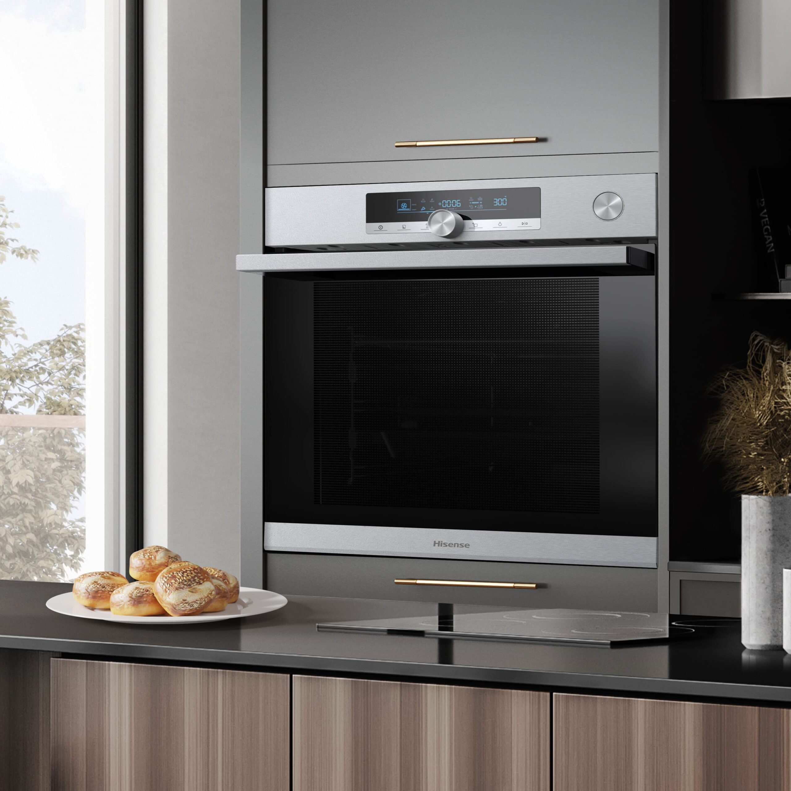 Hisense - BSA66334PX – Horno Pirolítico, Cocción Vapor Con Depósito, Clase A+, 77L, Inox