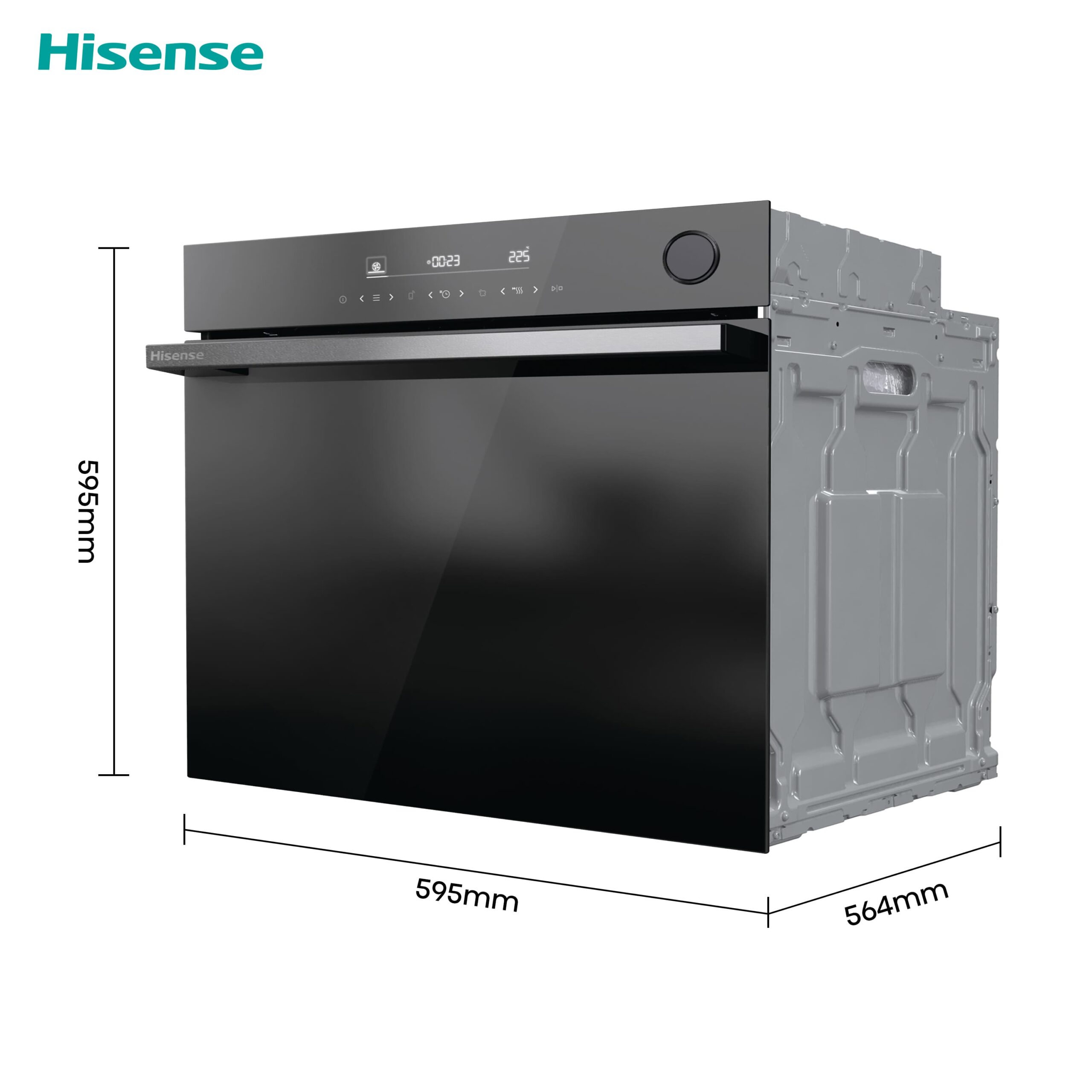 Hisense - BSA66346PBGWIFI – Horno Pirolítico, Cocción Vapor Con Depósito, Clase A+, 77L, Cristal Negro