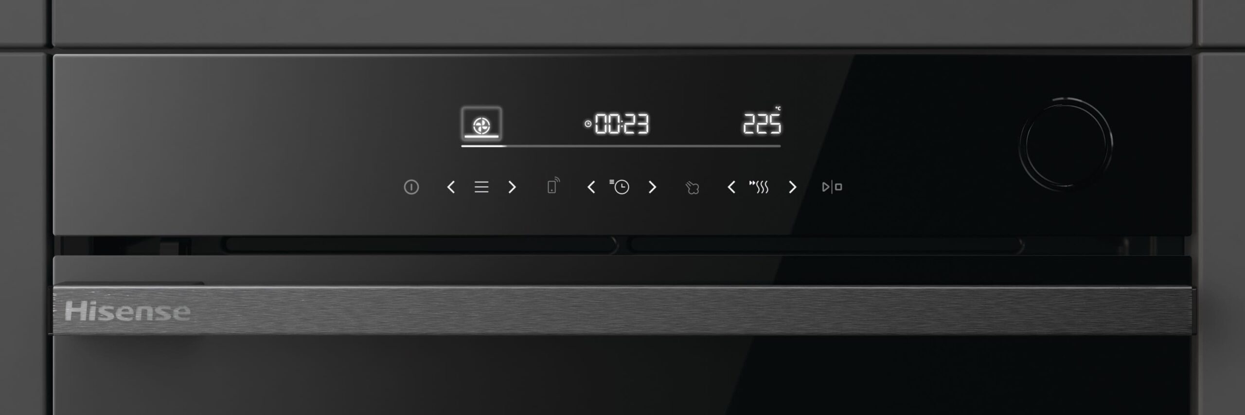 Hisense - BSA66346PBGWIFI – Horno Pirolítico, Cocción Vapor Con Depósito, Clase A+, 77L, Cristal Negro