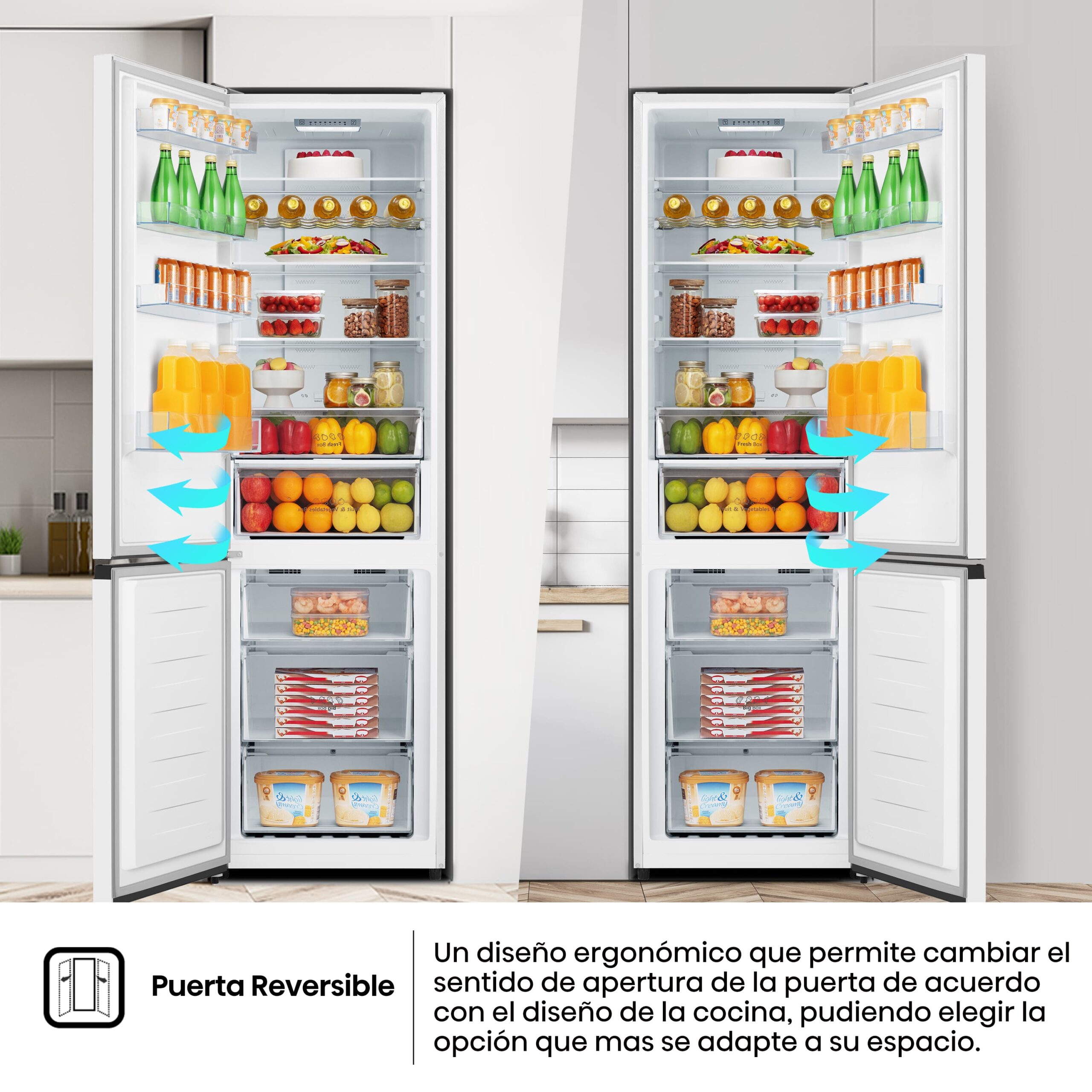 Hisense - RB440N4BWE – Frigorífico Combi 2 Puertas, Clase E , 336L, Blanco
