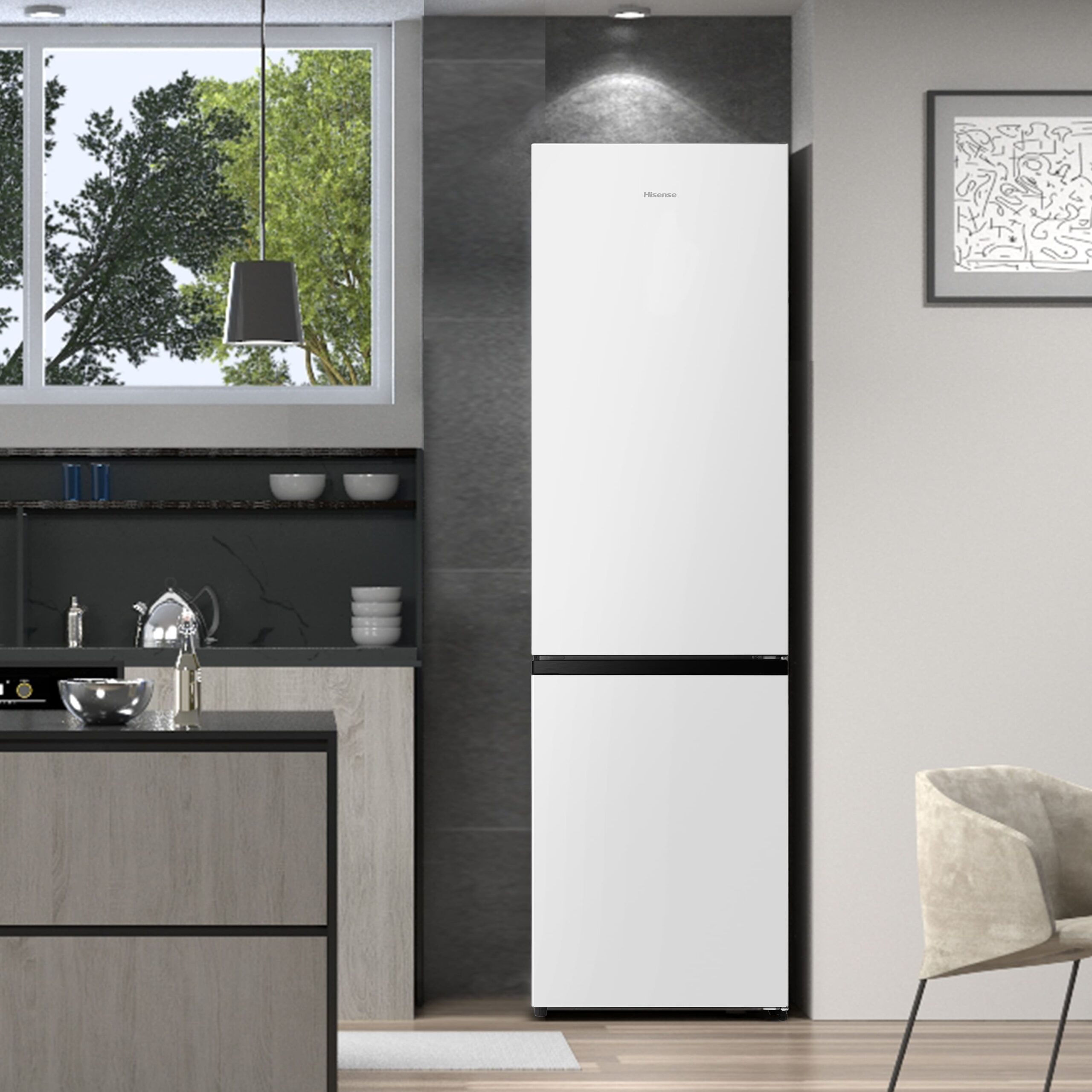 Hisense - RB440N4BWE – Frigorífico Combi 2 Puertas, Clase E , 336L, Blanco