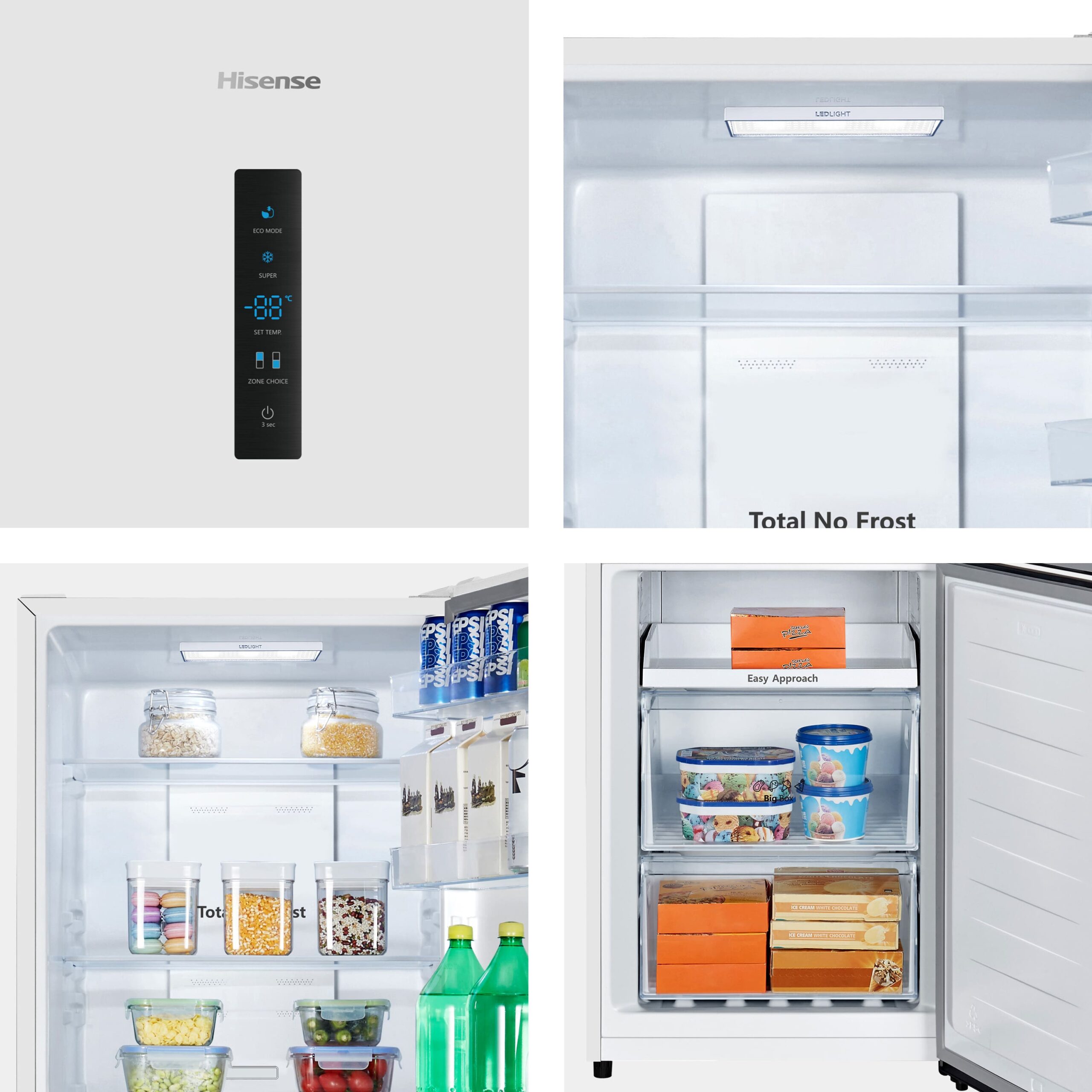 Hisense - RB390N4BWC – Frigorífico Combi 2 Puertas, Clase C, 304L, Blanco