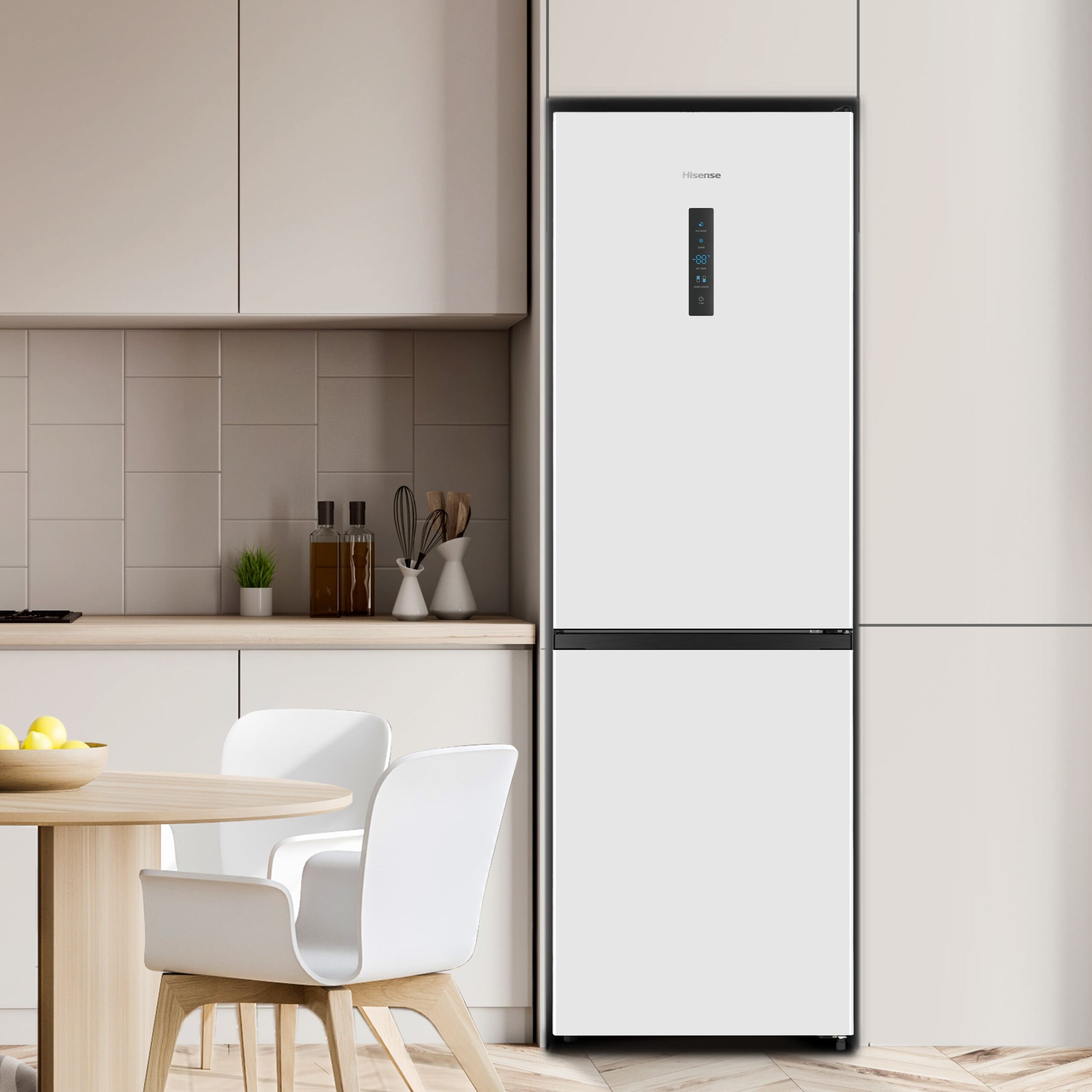 Hisense - RB390N4BWC – Frigorífico Combi 2 Puertas, Clase C, 304L, Blanco