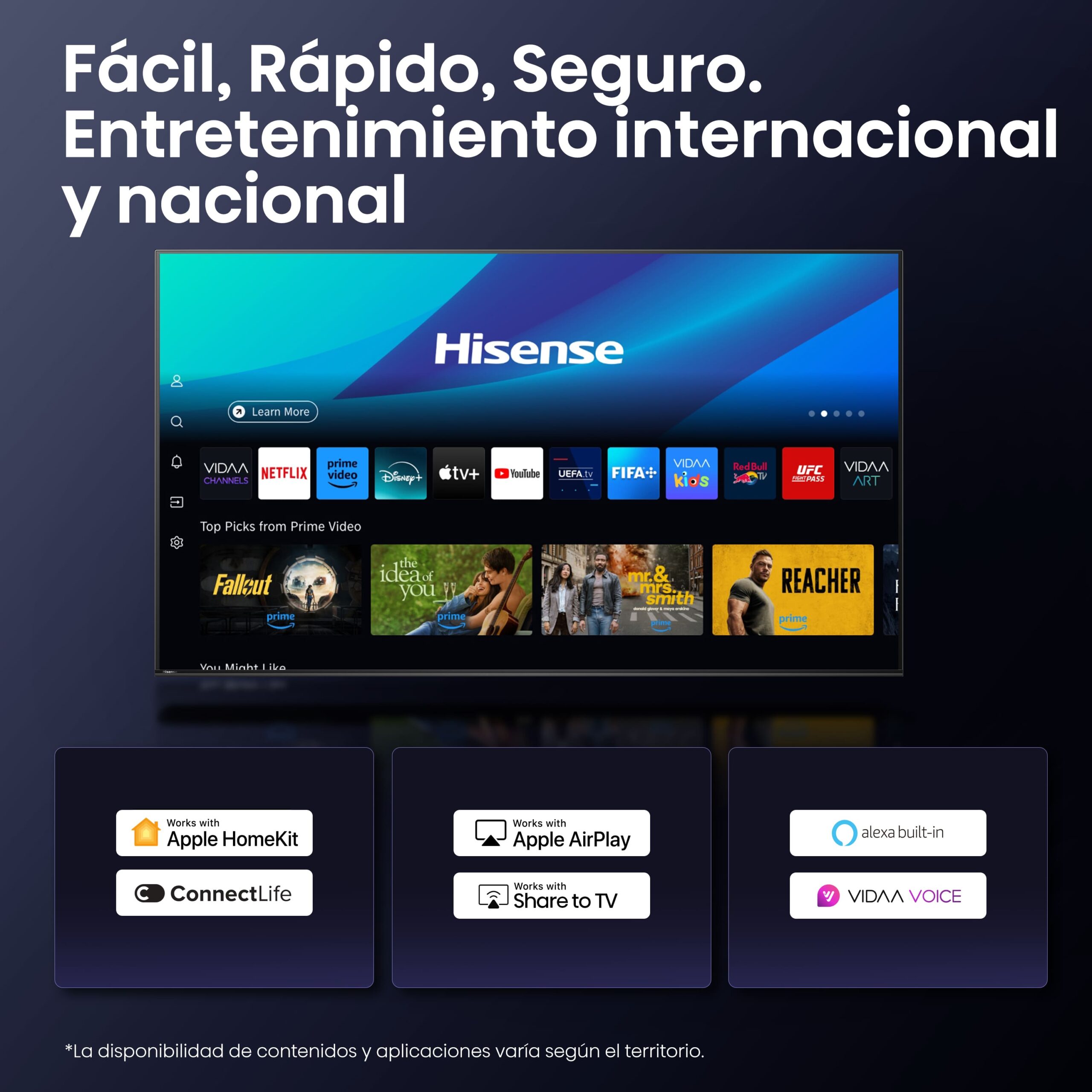 Hisense - Serie A6Q TV 4K 65A6Q, VIDAA Smart TV 65 pulgadas con Dolby Vision