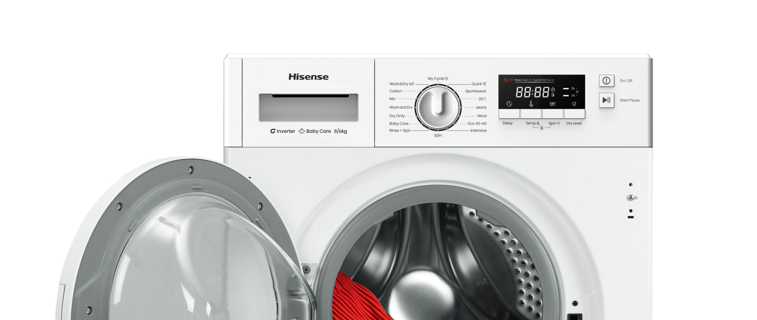 Hisense - WD3M841BWIES – Lavasecadora, Clase B, 8 kg/6 kg, 1400 rpm, Blanco