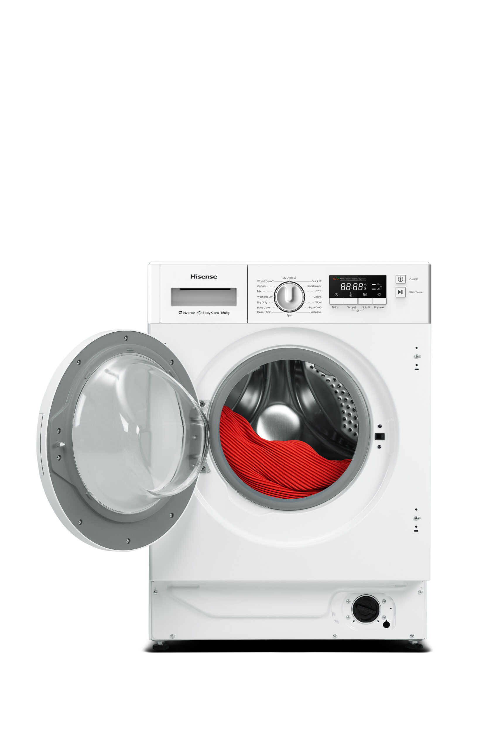 Hisense - WD3M841BWIES – Lavasecadora, Clase B, 8 kg/6 kg, 1400 rpm, Blanco