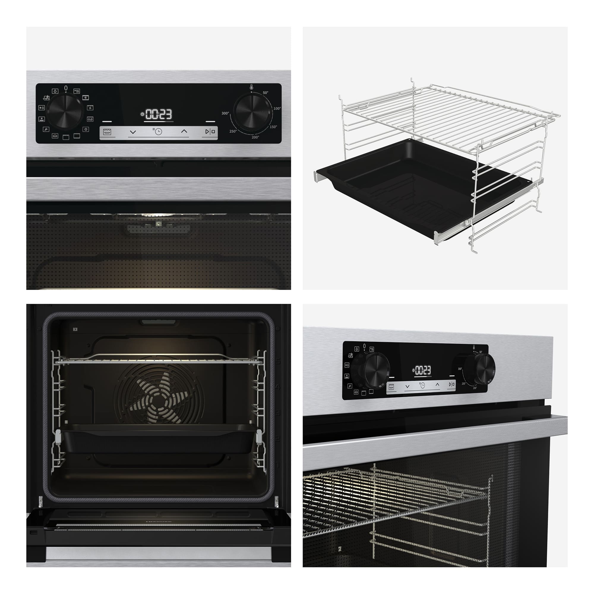 Hisense - BI64213E15PX – Horno Pirolítico, Clase A+, 77L, Inox