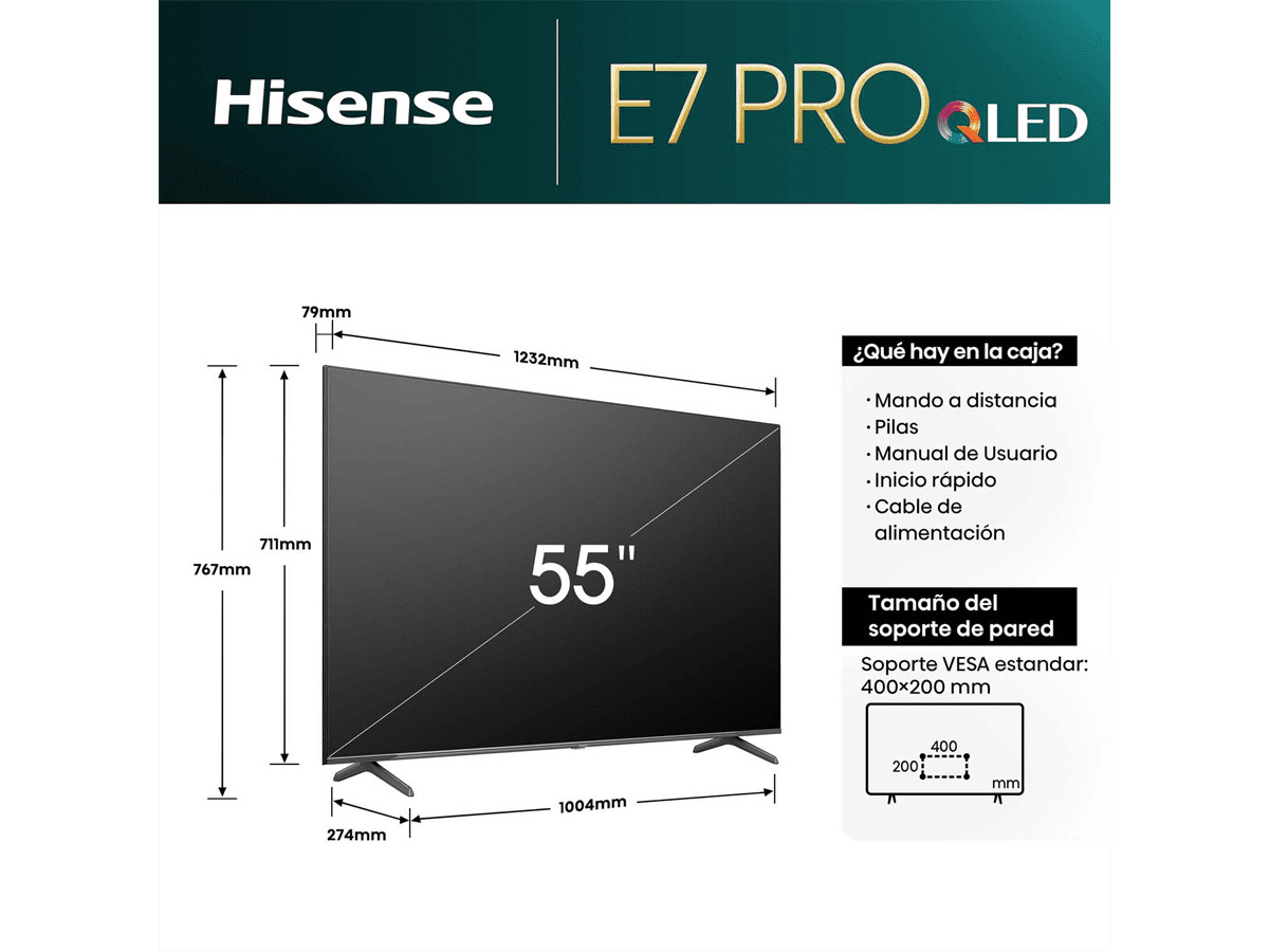 Hisense - QLED 55E7NQ Pro, Gaming TV