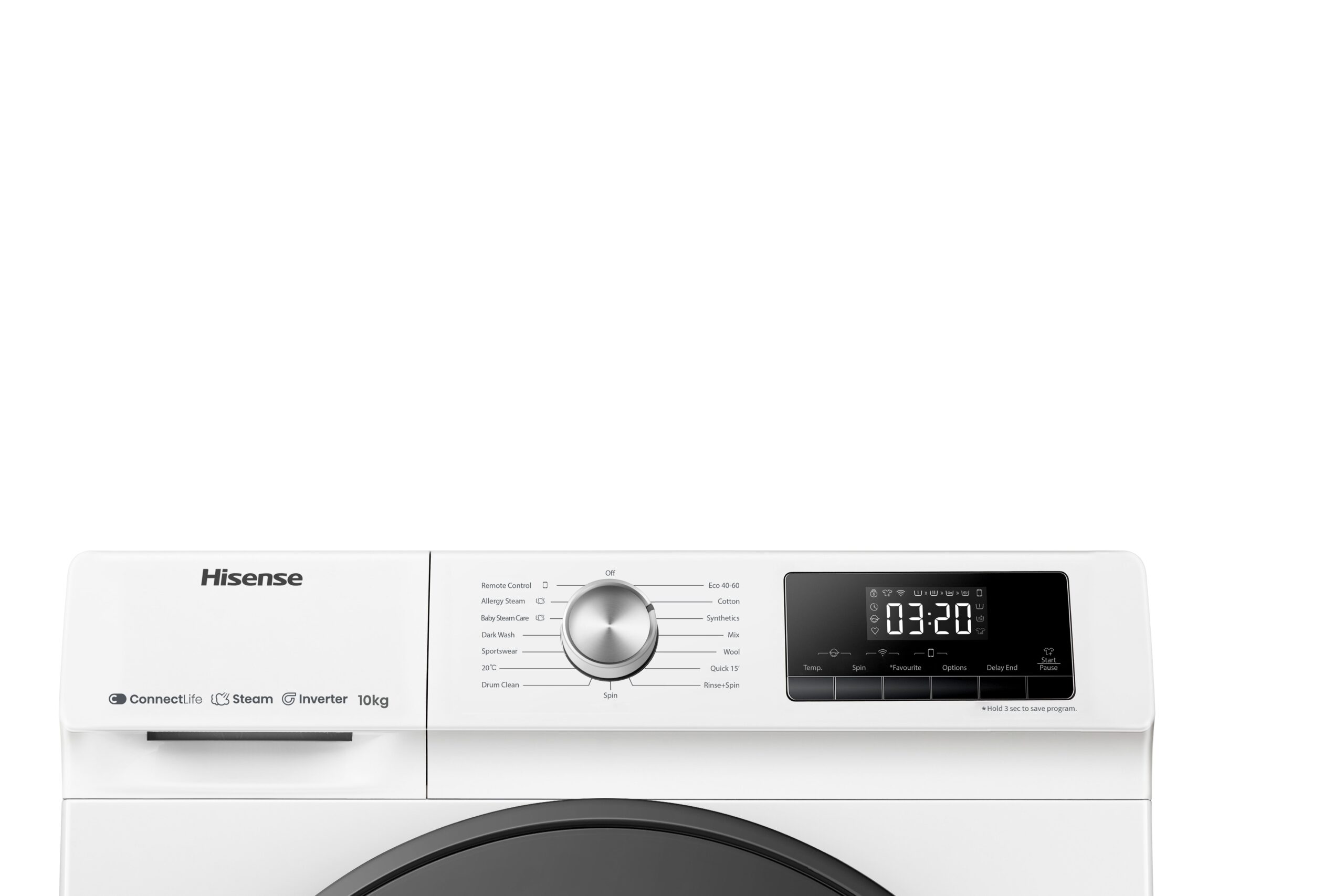 Hisense - WFQA1014EVJMW – Lavadora, Clase A, 10 Kg, 1400 rpm, Blanco