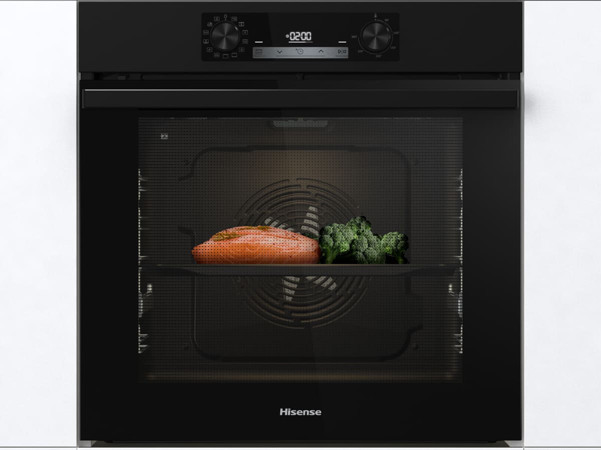 Hisense - BI64213E1PB – Horno Pirolítico, Clase A+, 77L, Negro
