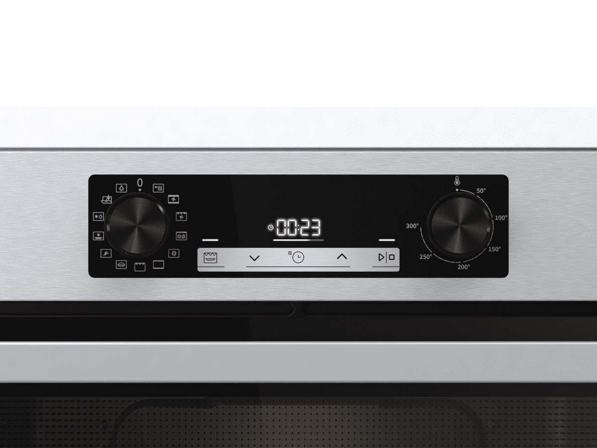 Hisense - BI64213E14PX – Horno Pirolítico, Clase A+, 77L, Inox