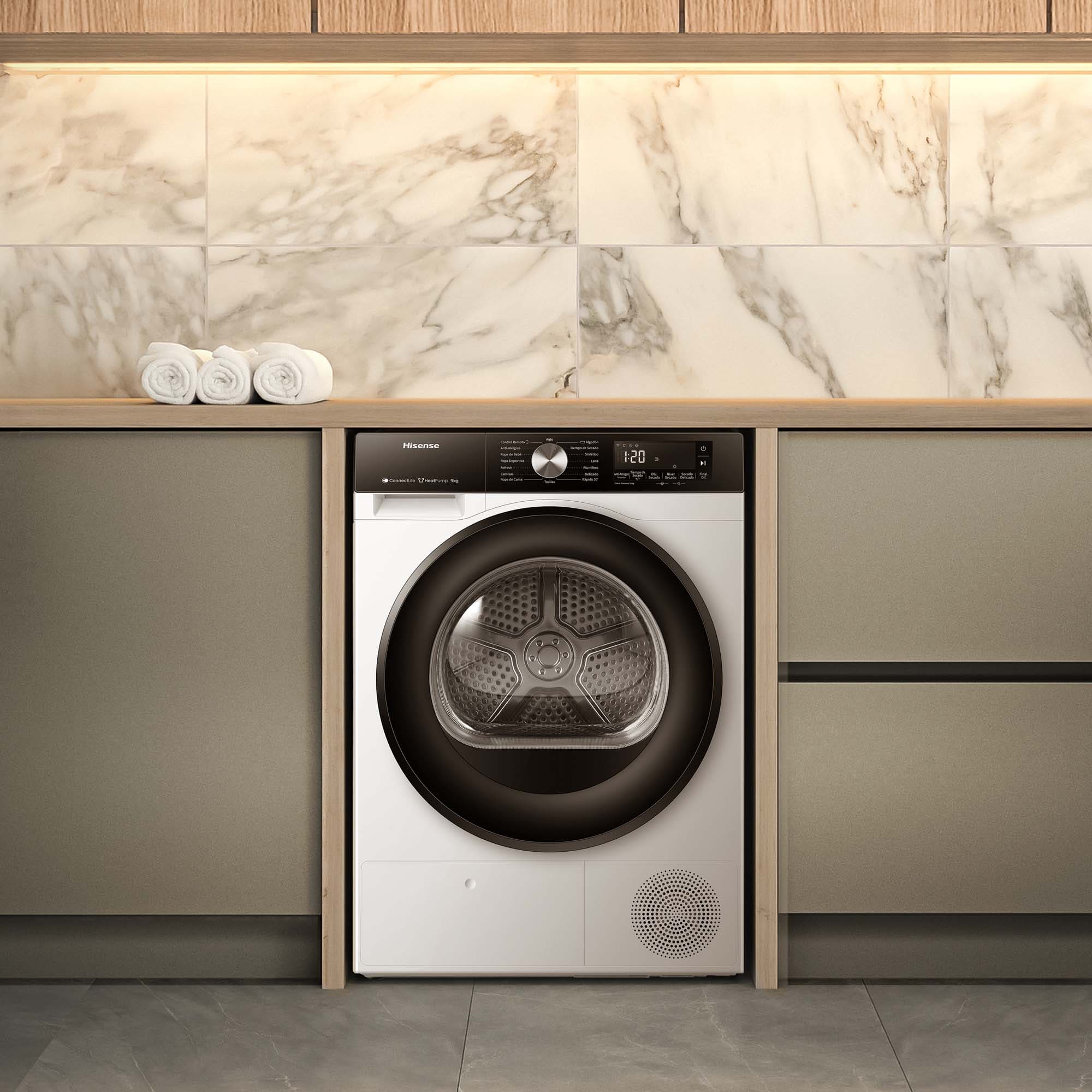 Hisense - DH3S902BW3 – Secadora, Clase A+++, Capacidad 9 kg, Color Blanco